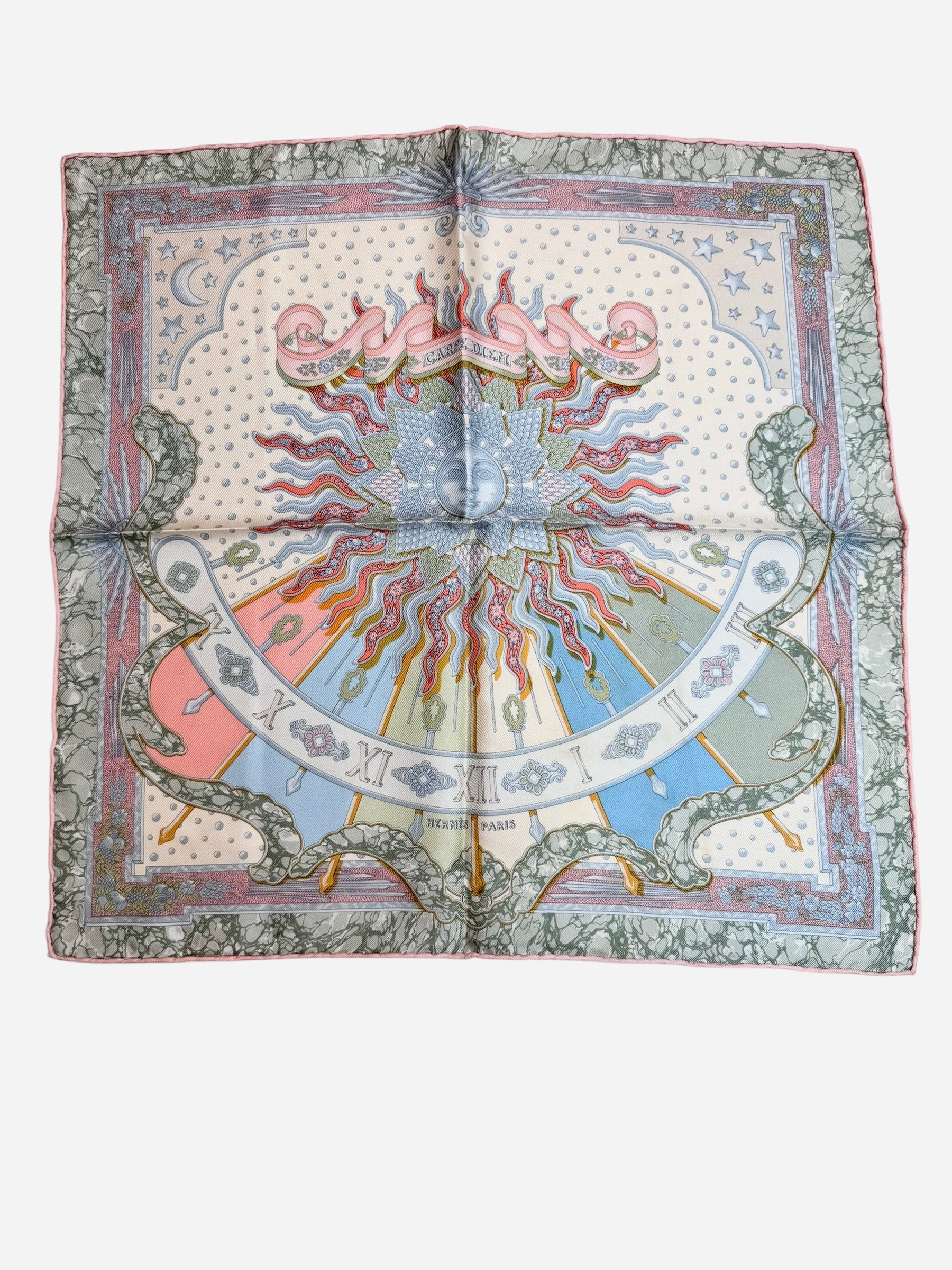 Hermes Carpe Diem Silk Pocket Square | Refined Detail