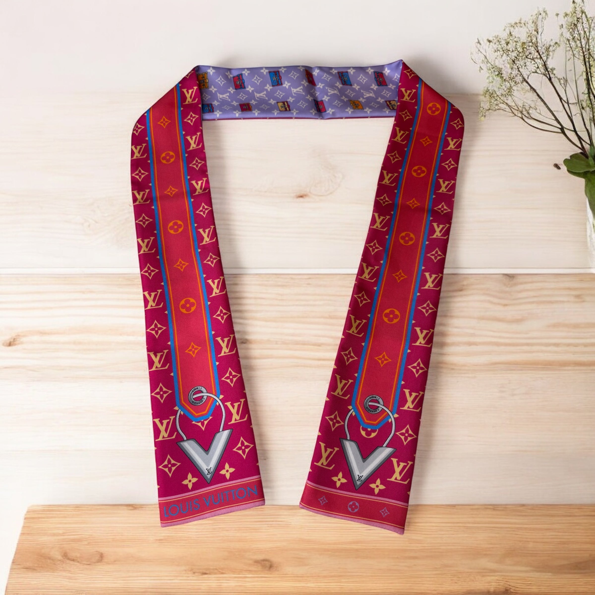 Louis Vuitton Silk Monogram Minimalle Bandeau Scarf