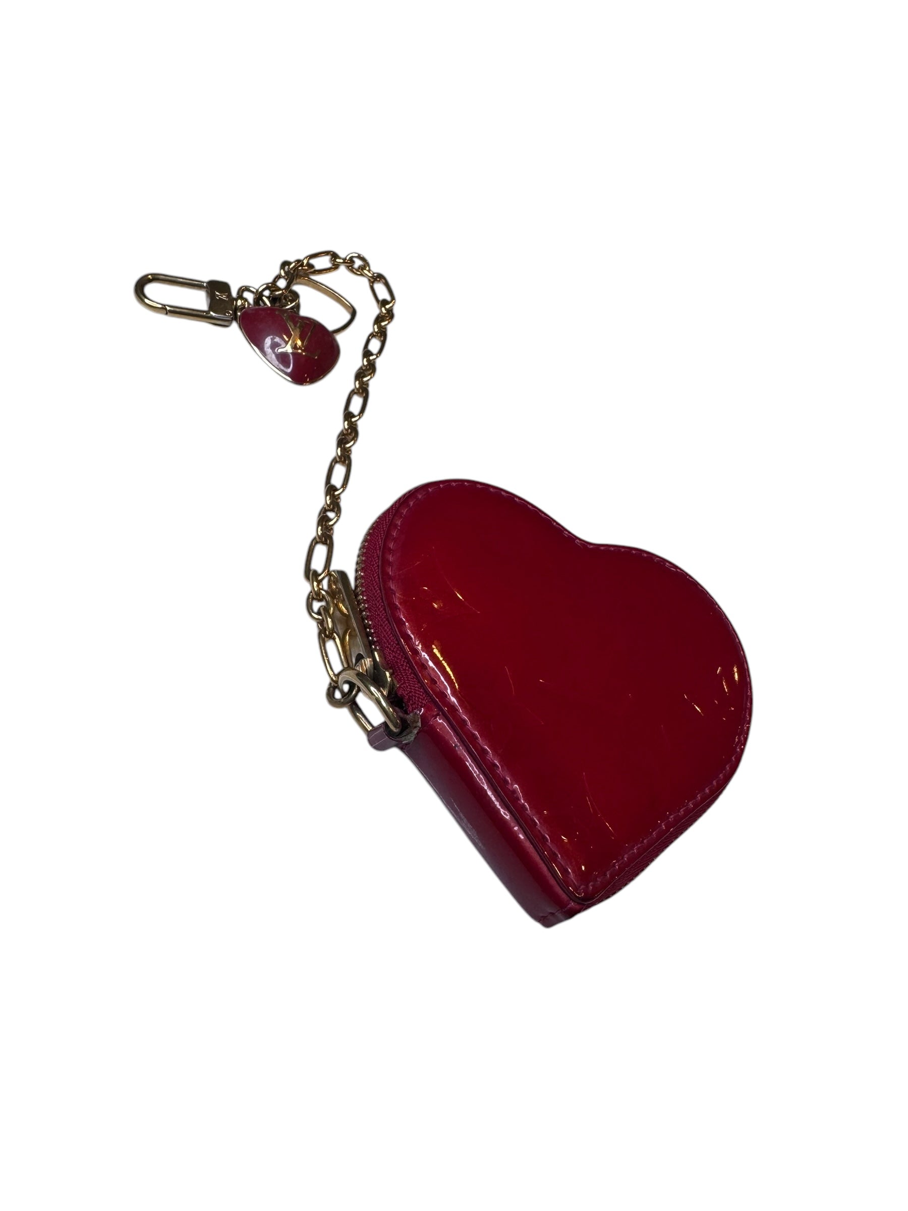 Louis Vuitton Vernis Heart Coin Purse Charm | Elegant Accessory