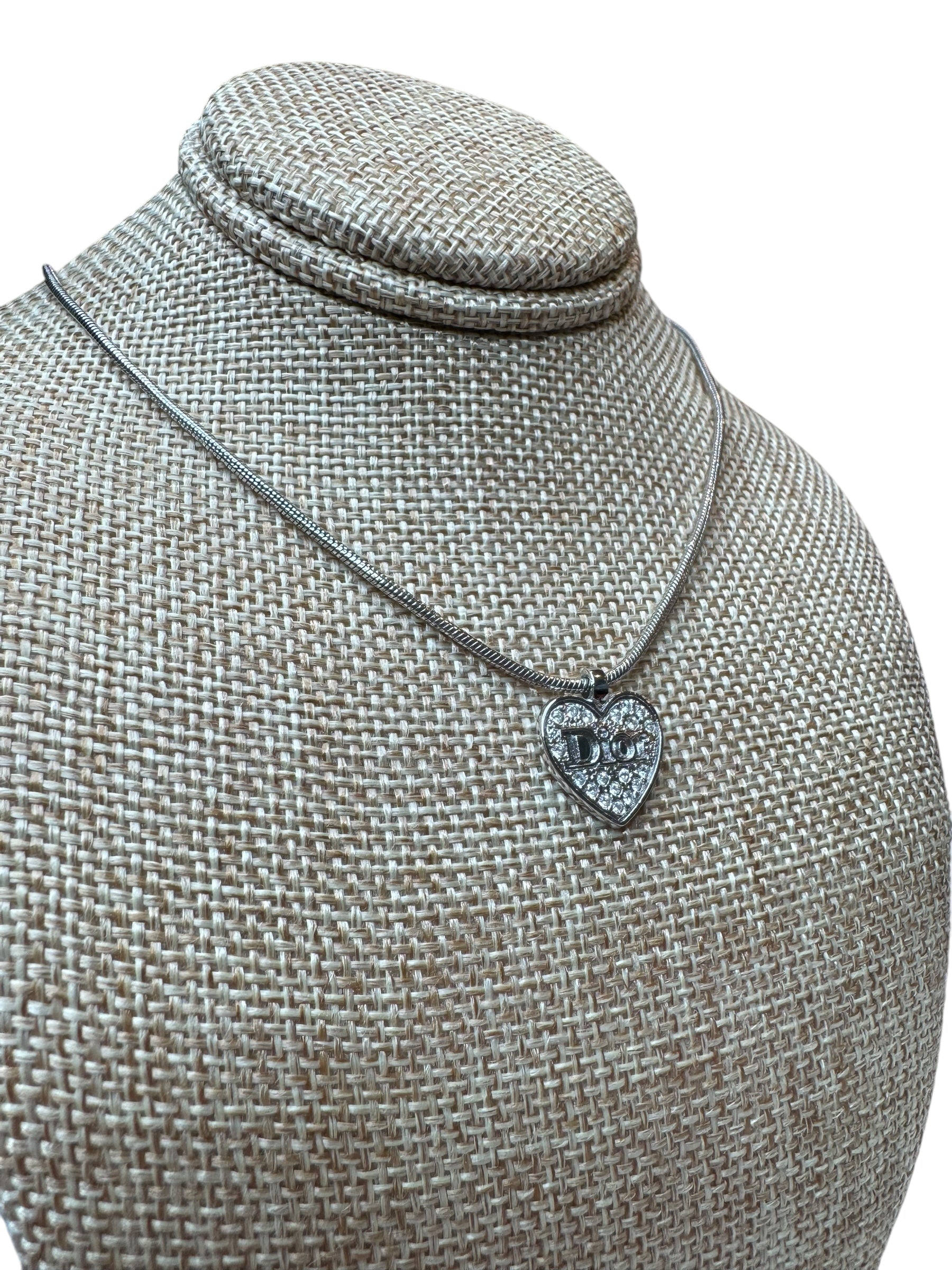Dior Rhinestone Heart Necklace | Elegant & Timeless Luxury