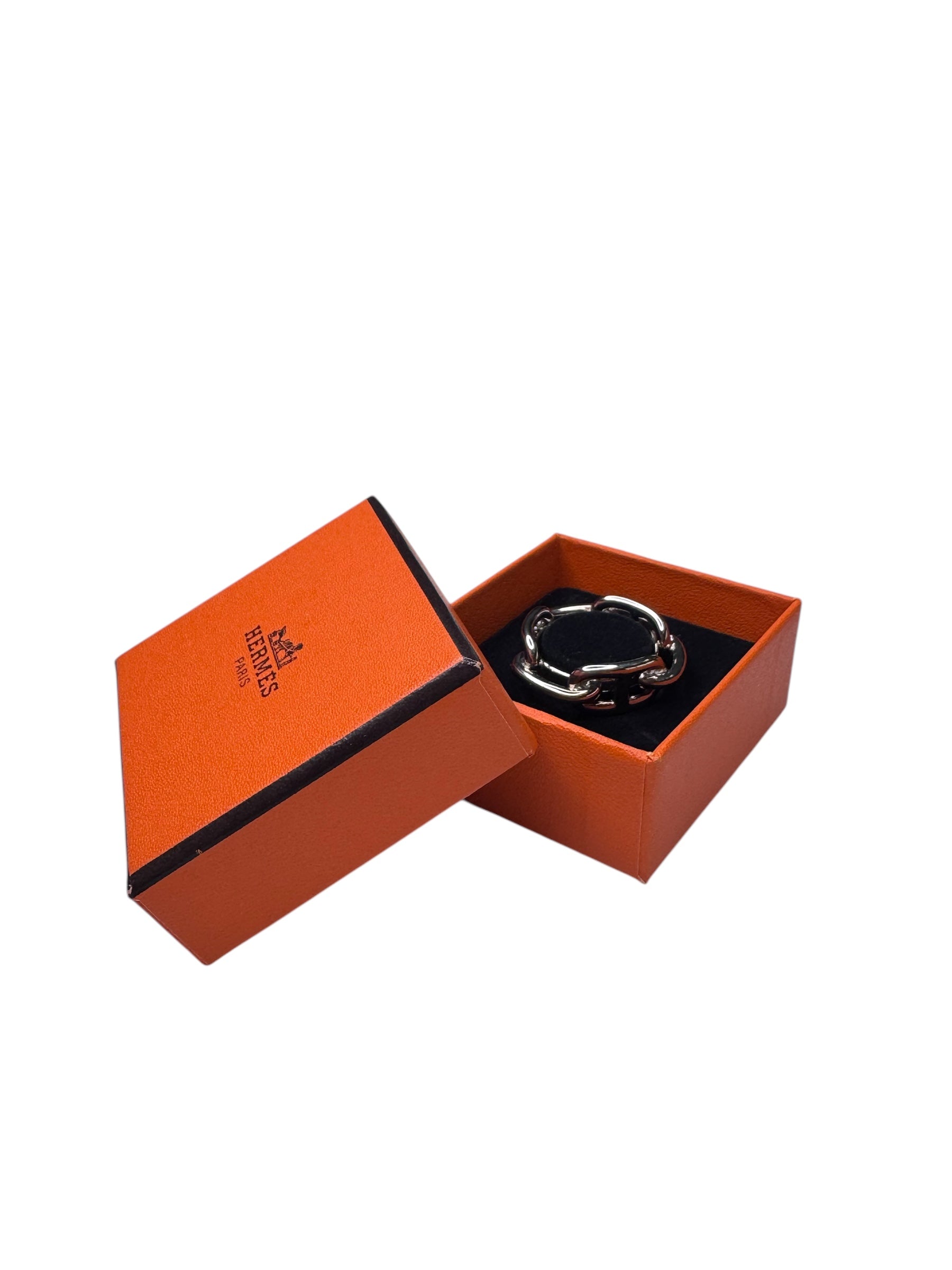 Hermès Silver Scarf Ring | Elegant Accessory