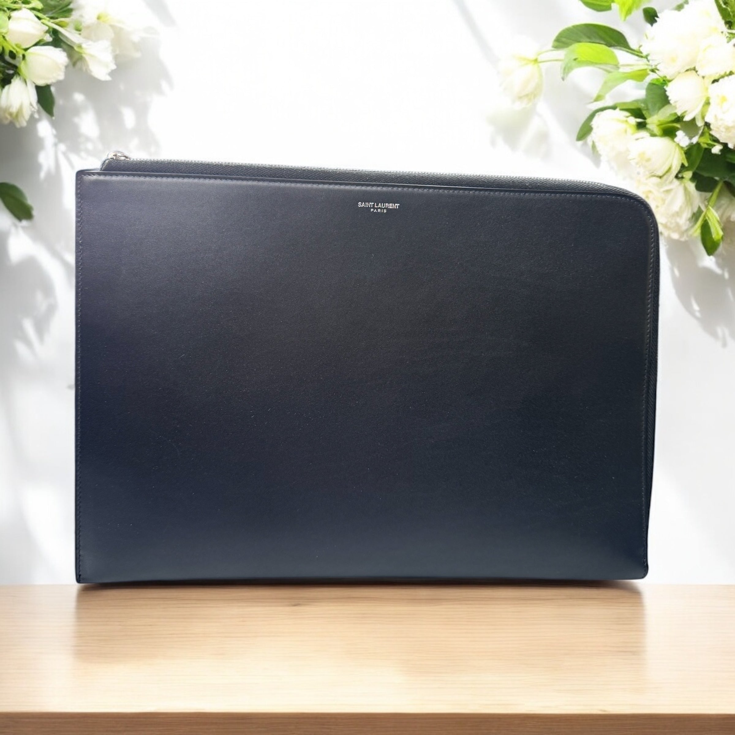 Saint Laurent Leather iPad/Document Clutch | Sleek & Practical