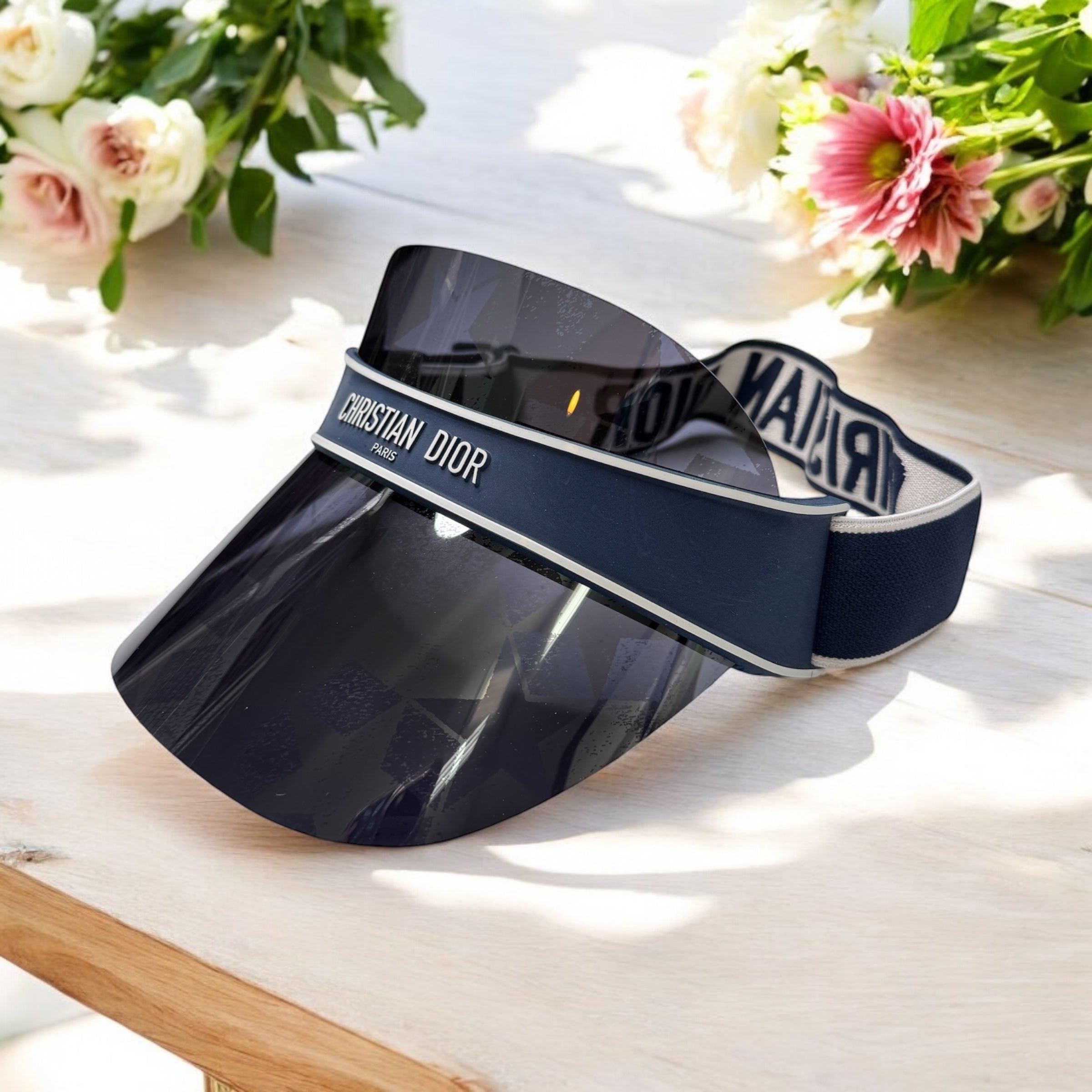 Dior Mirrored Sun Visor | Futuristic Appeal