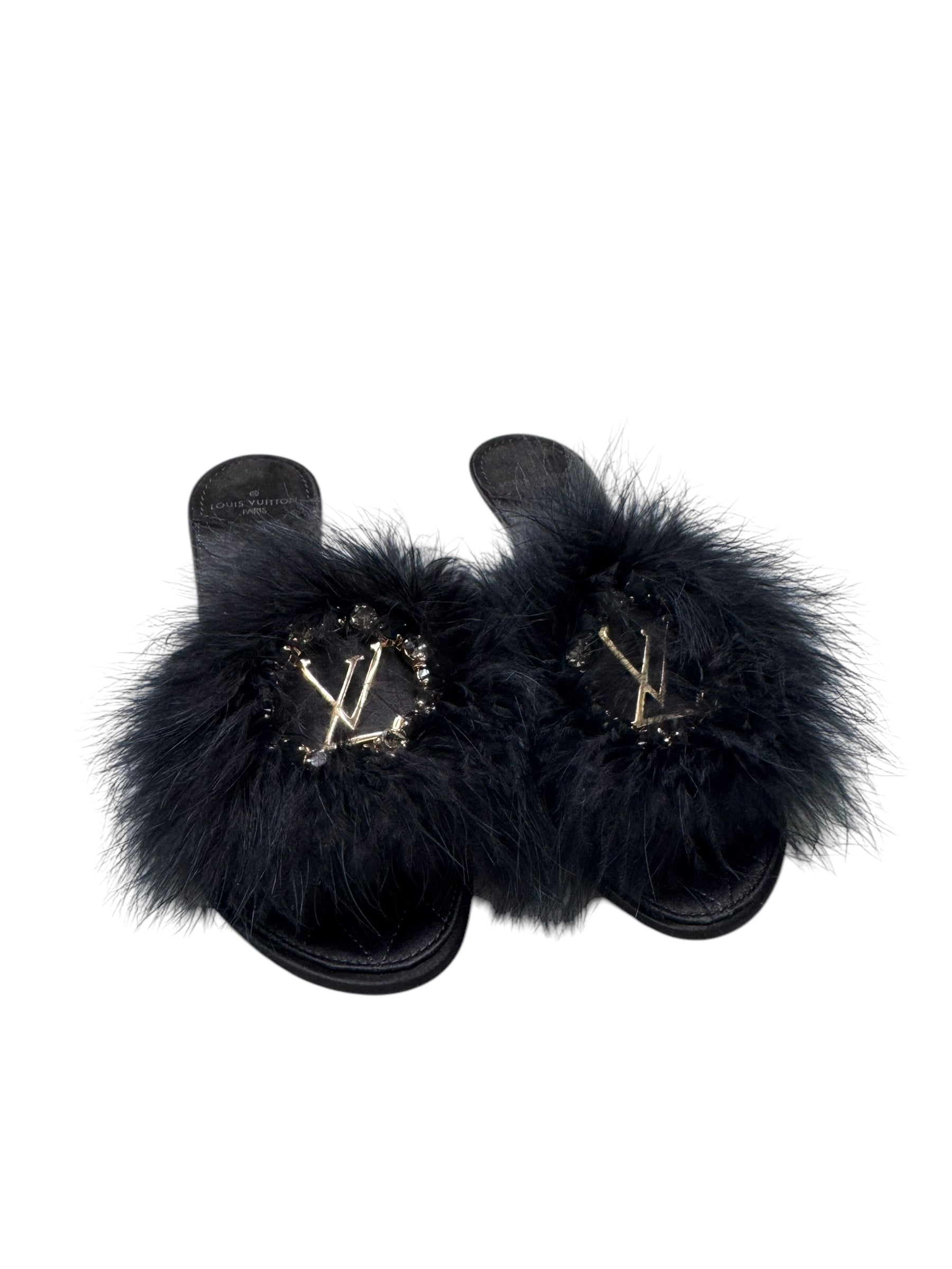 Louis Vuitton Marilyn Kitten Heels 35.5 | Fur & Crystal Glam