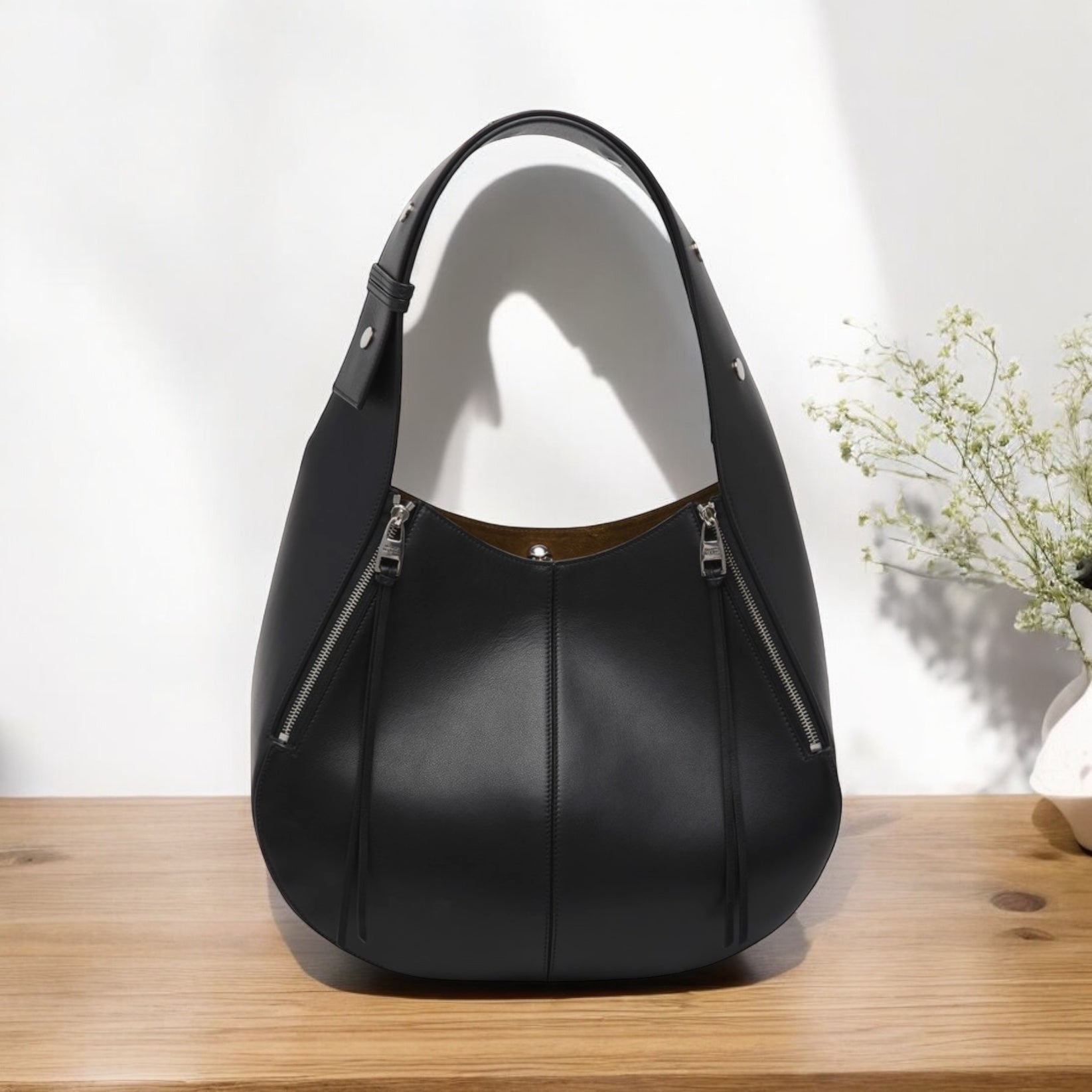 Alexander McQueen Skull Biker Hobo Bag | Edgy Leather