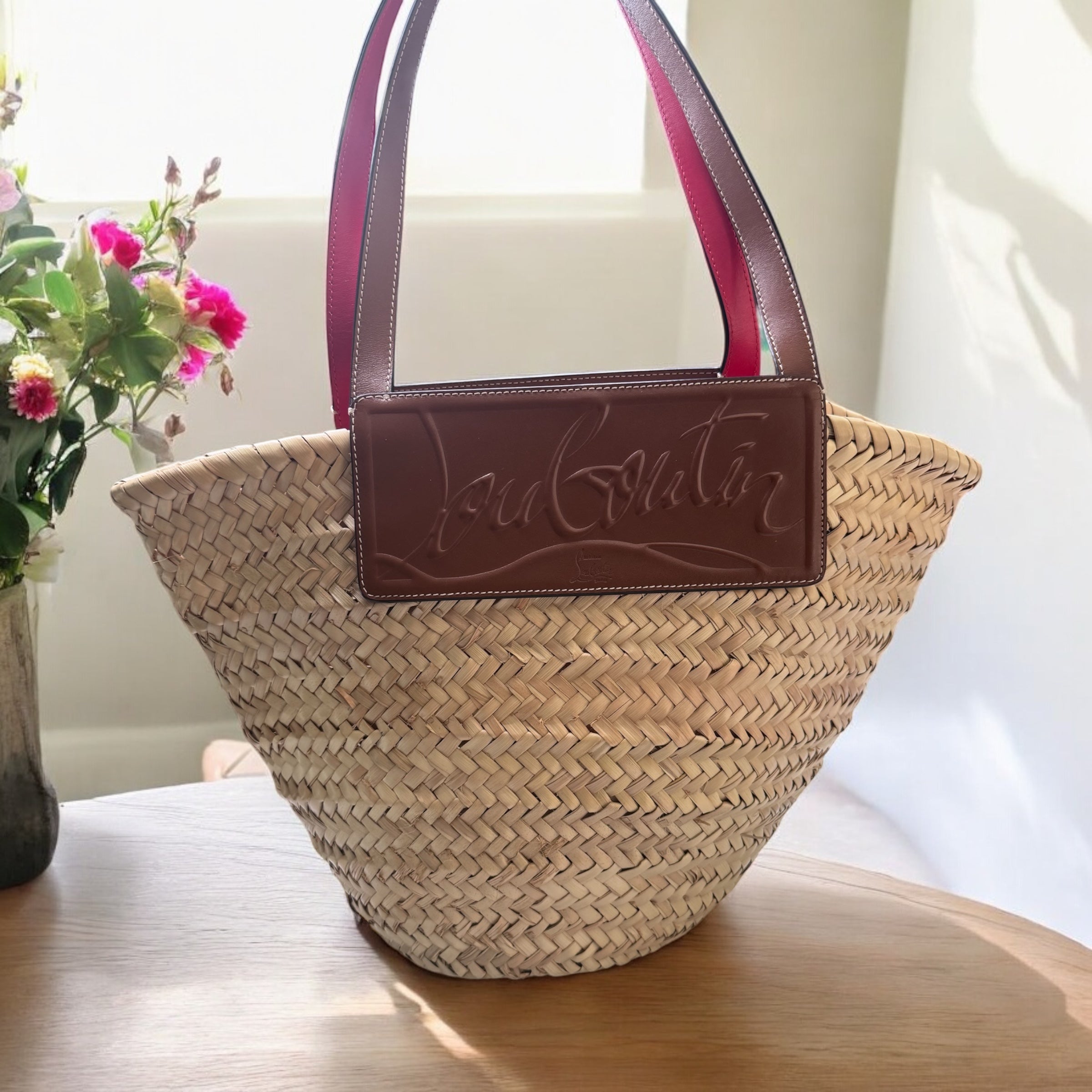 Christian Louboutin Raffia Leather Tote | Chic & Versatile