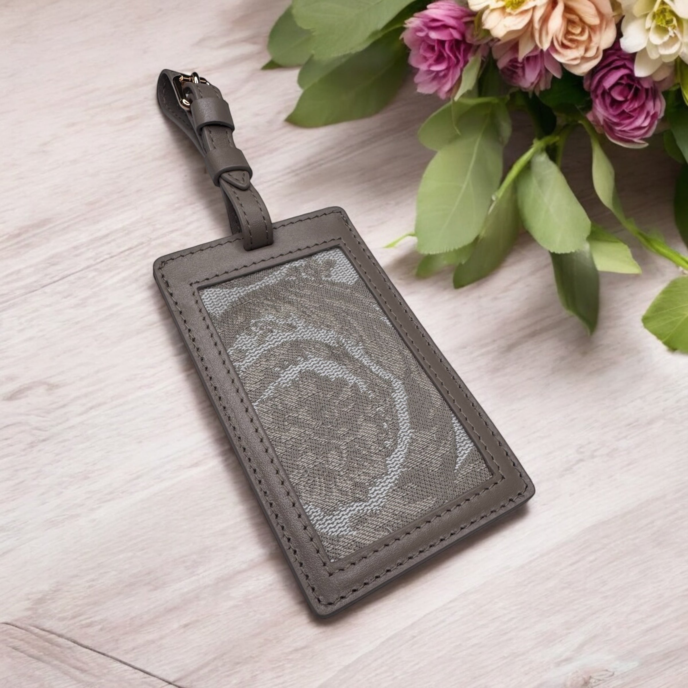 Versace Leather Luggage Tag | Travel in Style