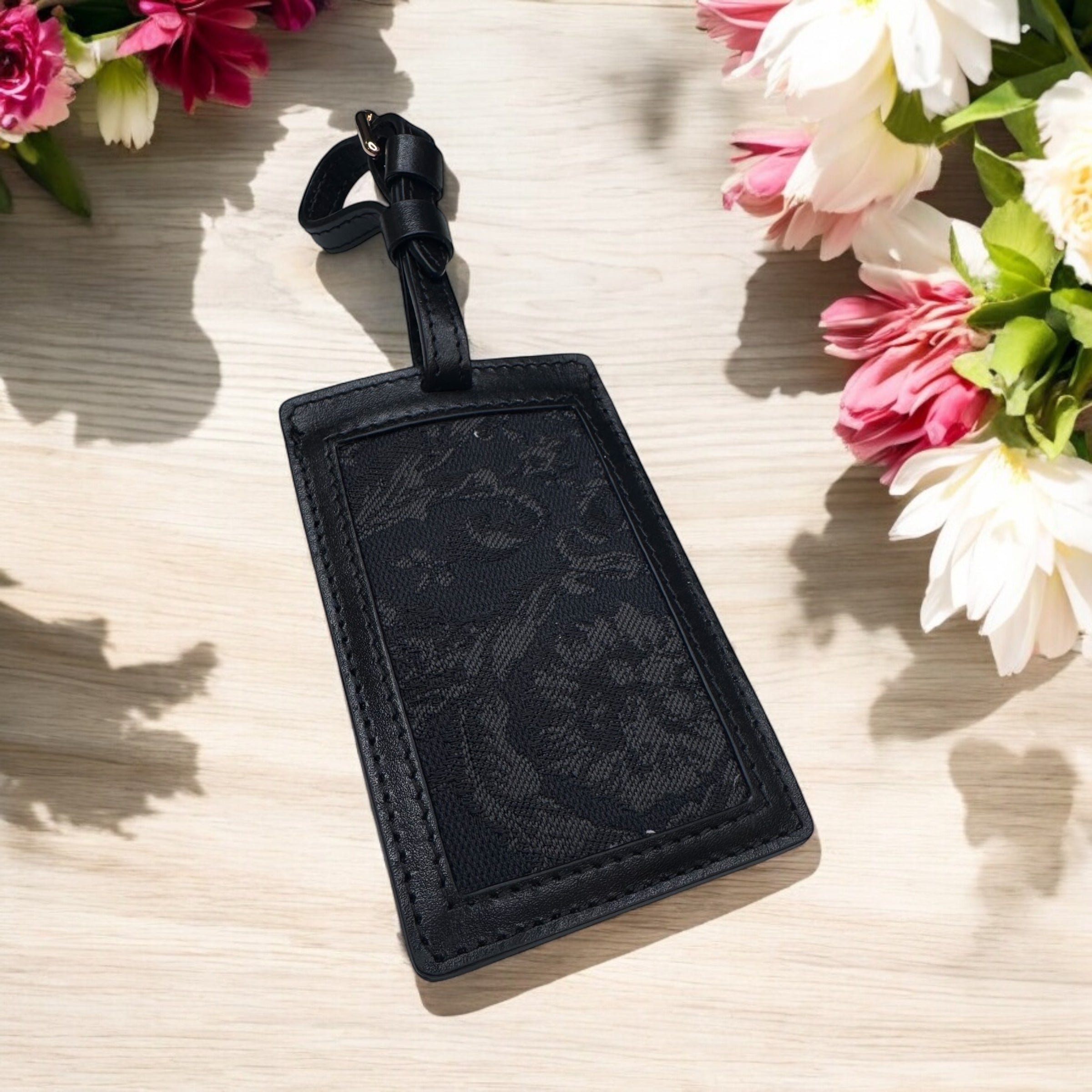 Versace Leather Luggage Tag | Bold Travel Accent