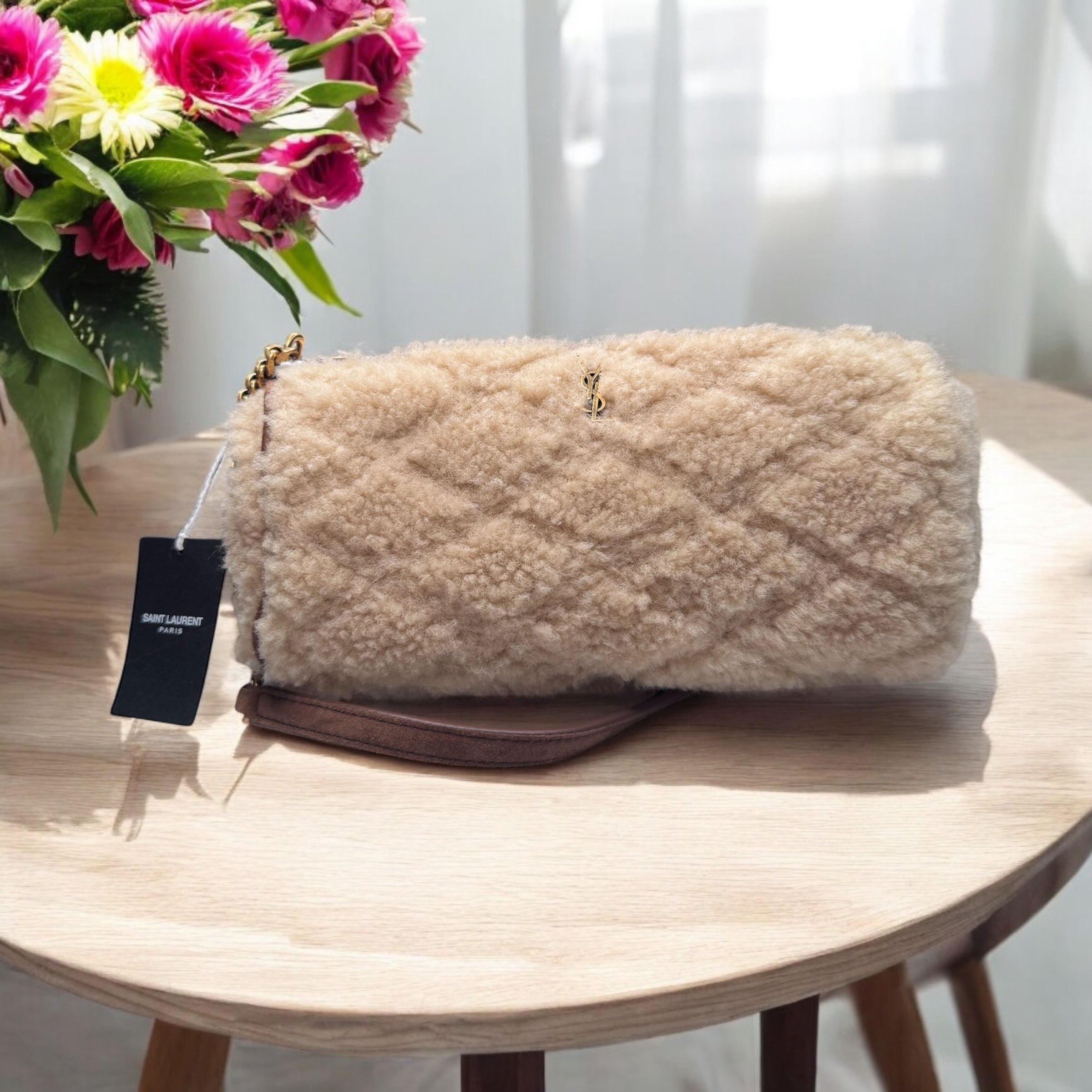 Saint Laurent Shearling Mini Tube Bag | Luxe Winter Accessory