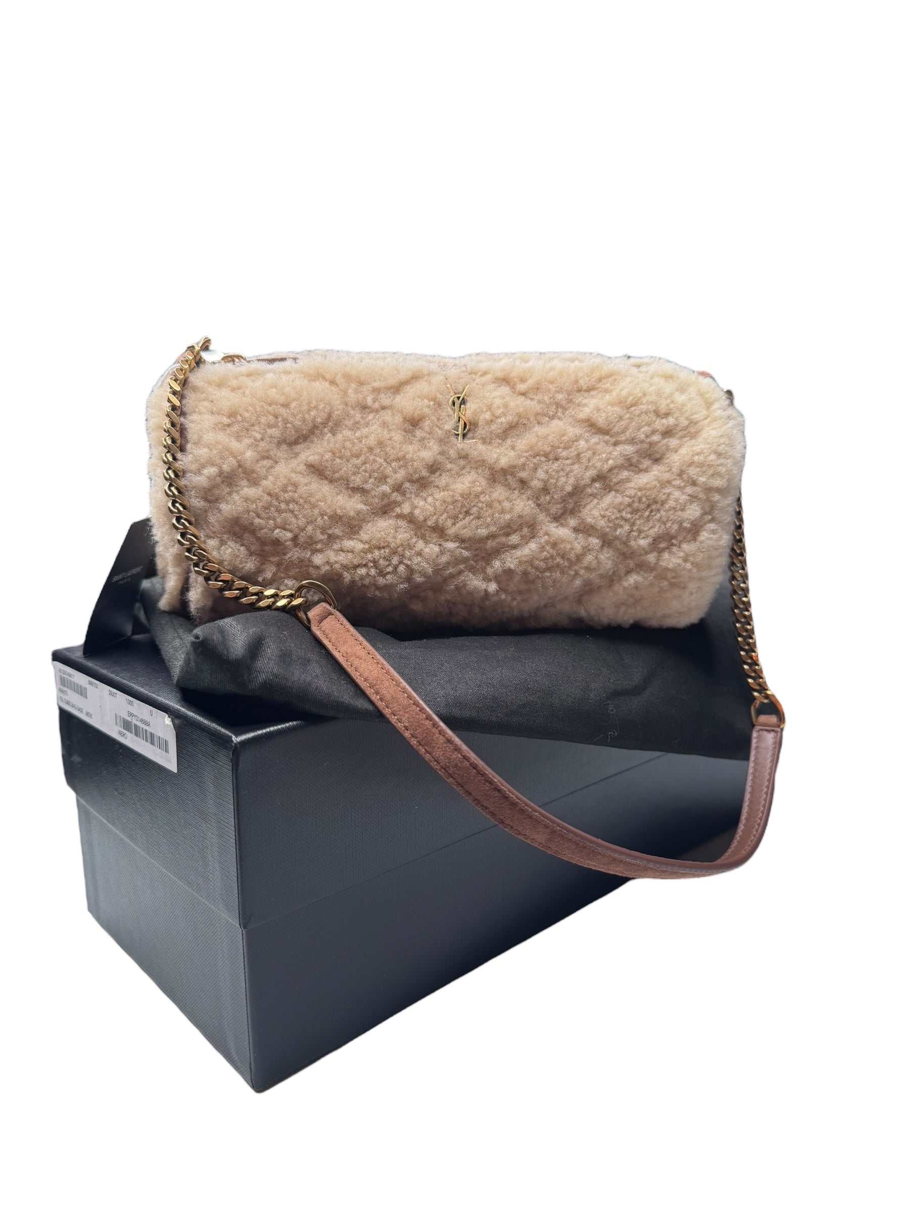 Saint Laurent Shearling Mini Tube Bag | Luxe Winter Accessory