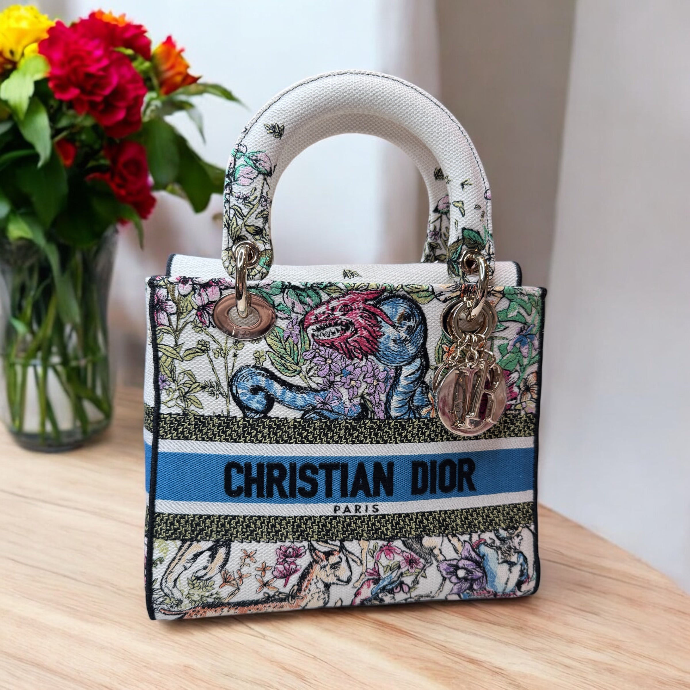 Dior Medium D-Constellation Lady D-Lite | Embroidered Canvas