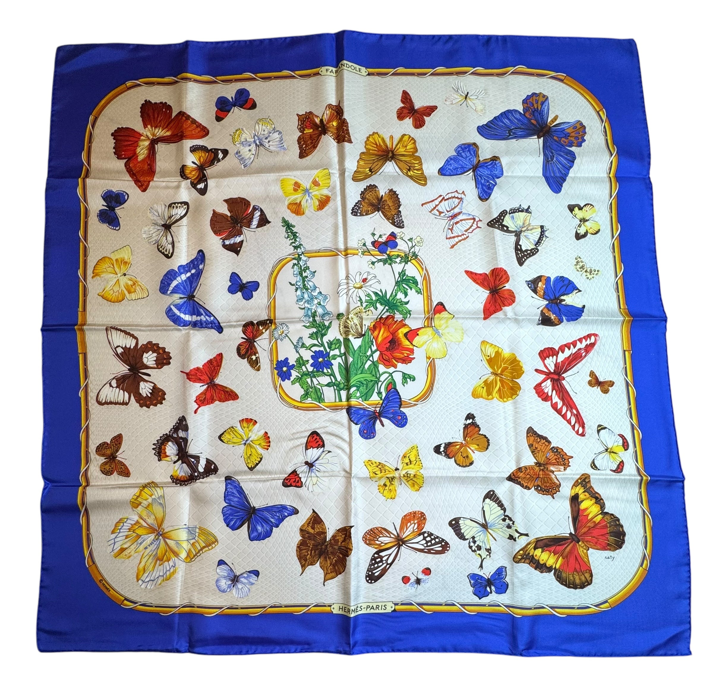 Hermes Farandole Butterfly Silk Scarf 90 | Luxury Accessory