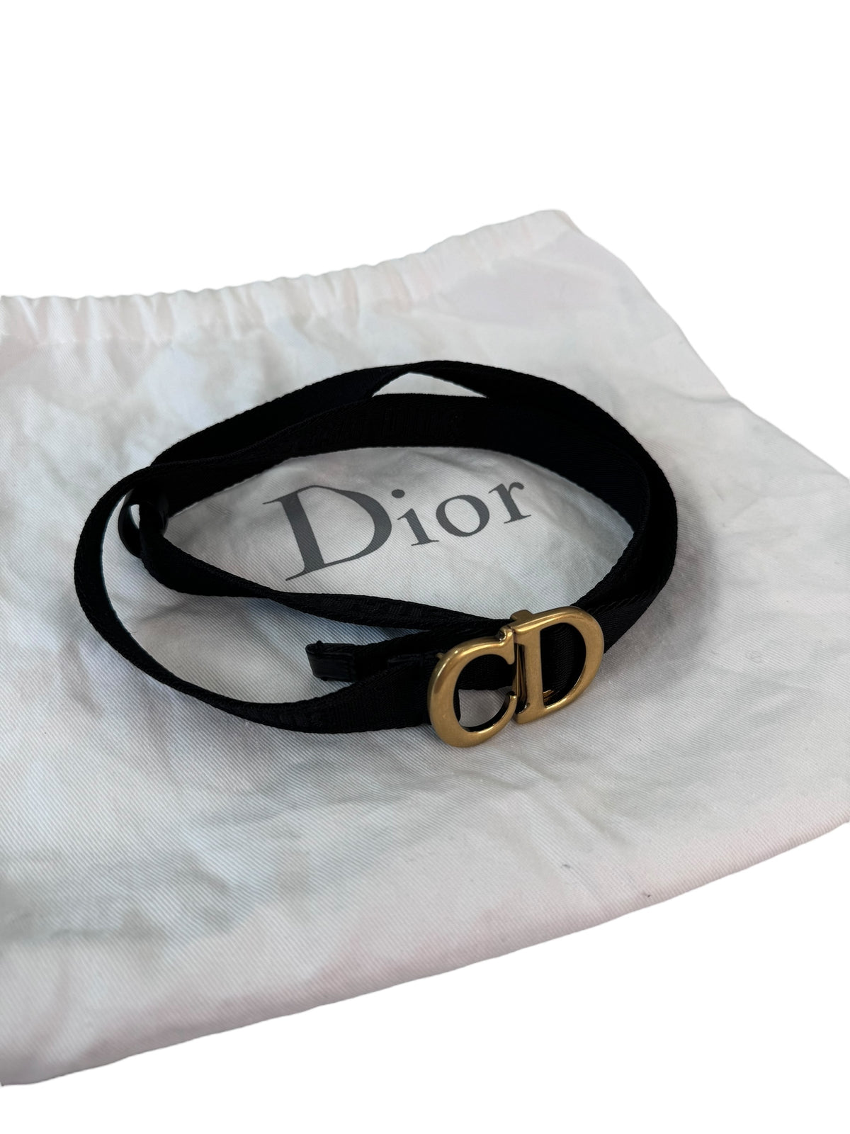 Christian Dior Black Nylon Saddle CD Belt Jacquard Christian Dior Jacquard Nylon Aluminum 25mm CD Belt Black  main image 2