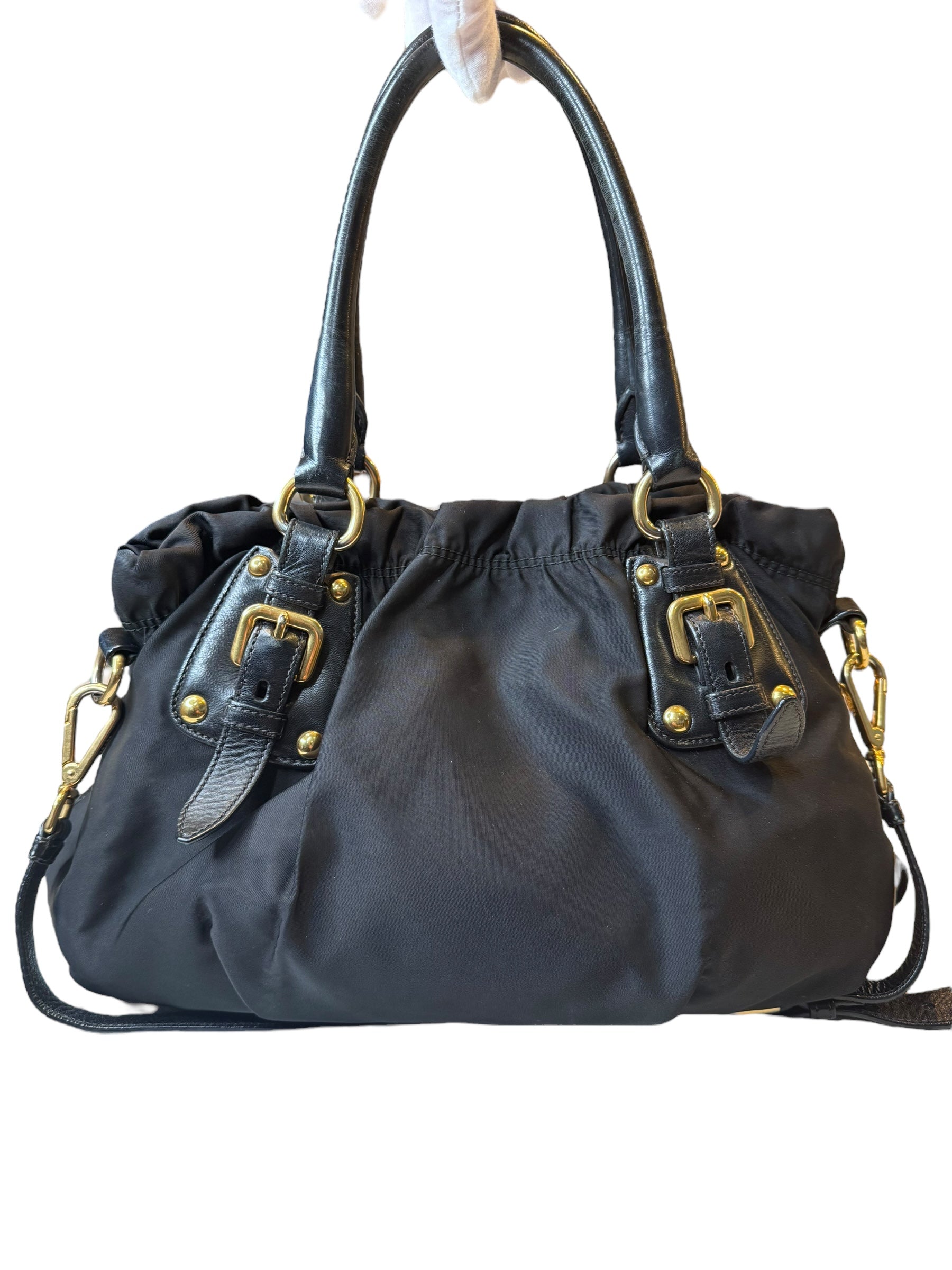 バッグ PRADA 2Way Hand Bag Nylon Leather Navy Prada Nylon & Leather Two Way Bag | The Little Purse