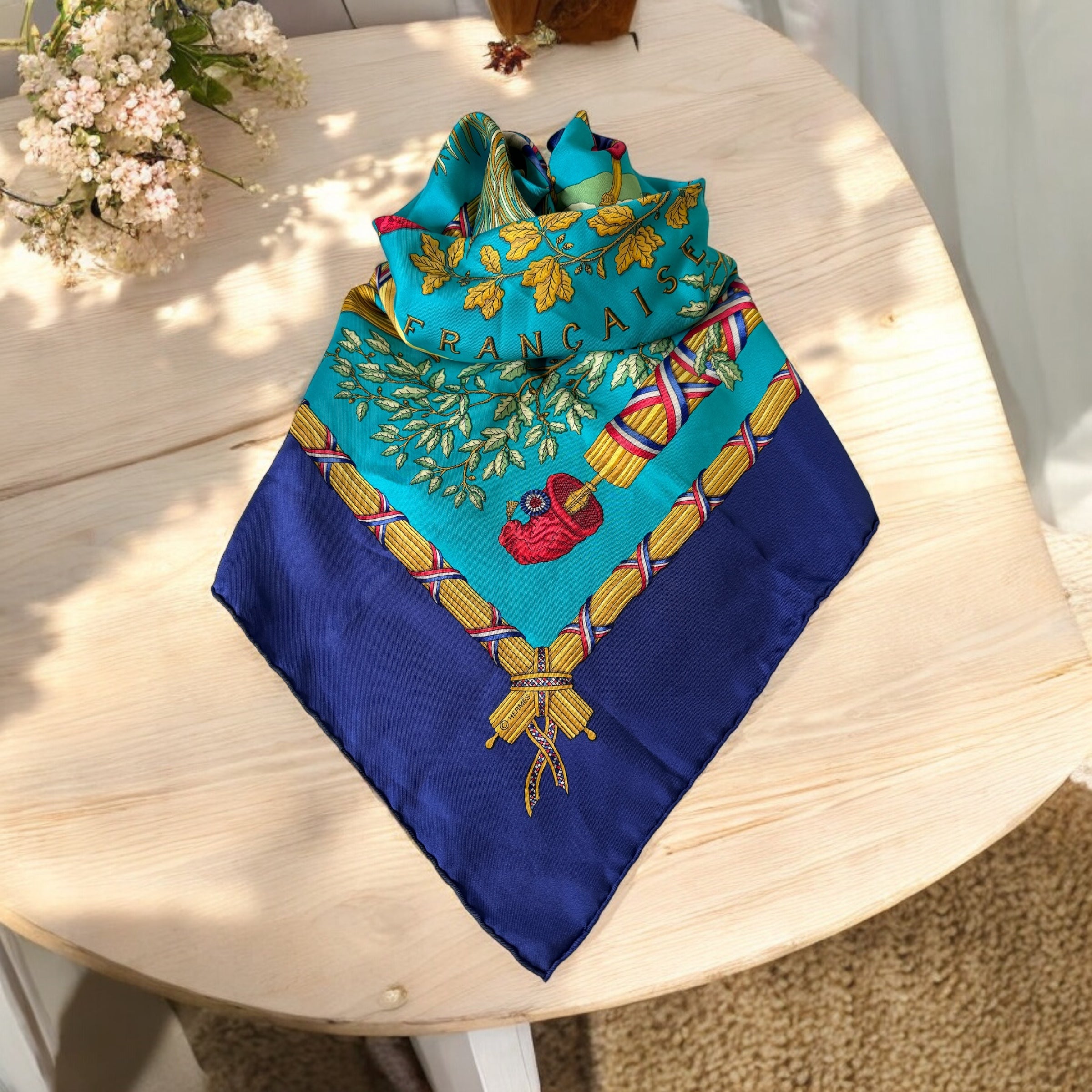 Hermes Liberte Egalite Fratenite Replique Francaise 1789 Silk Scarf