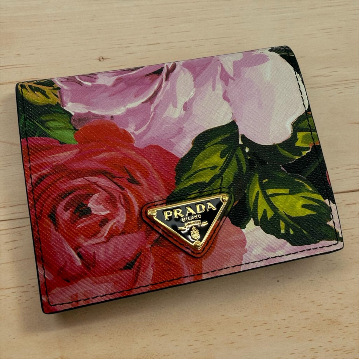 Prada Floral Saffiano Wallet