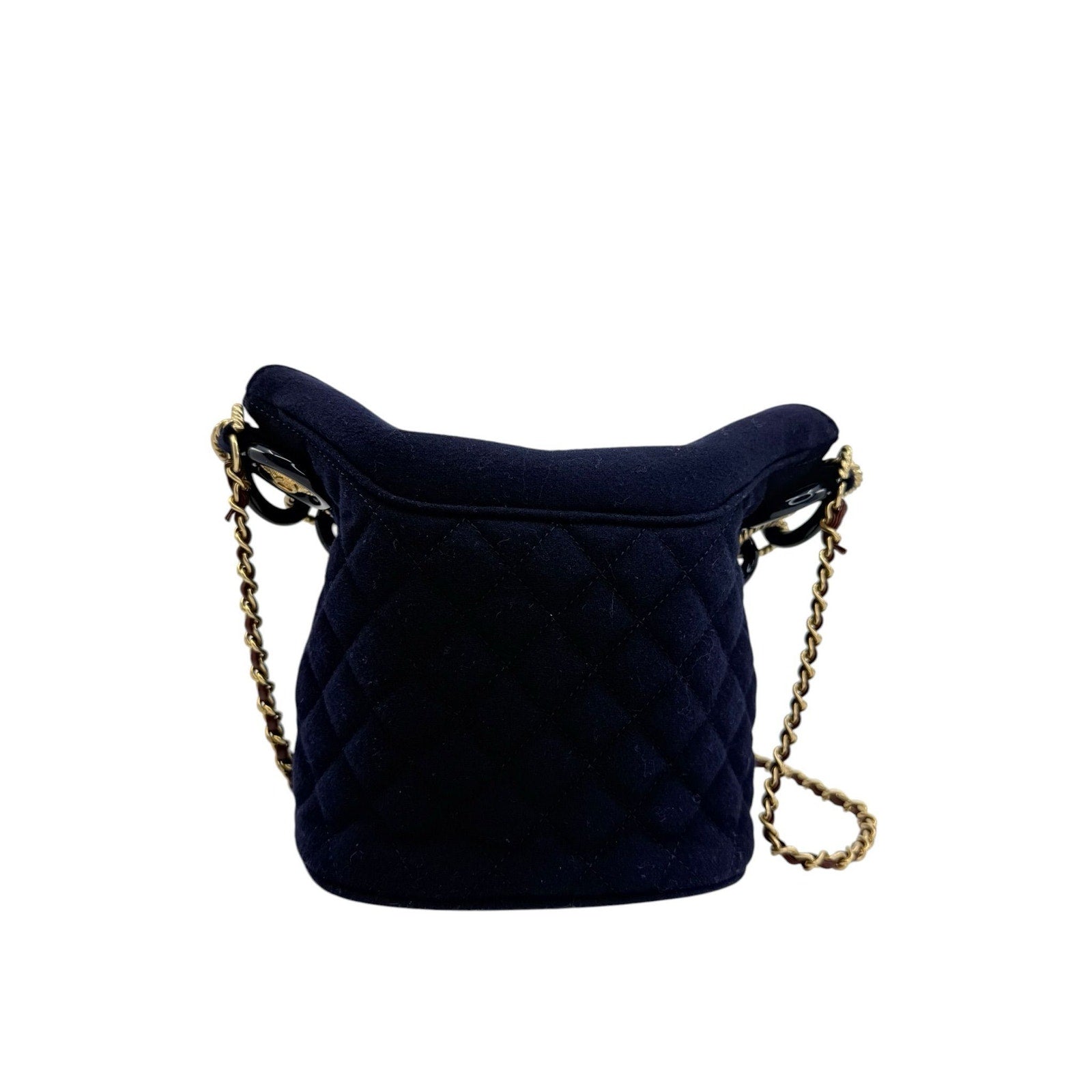 Chanel Quilted Wool Paris Hamburg Charms Bucket Bag