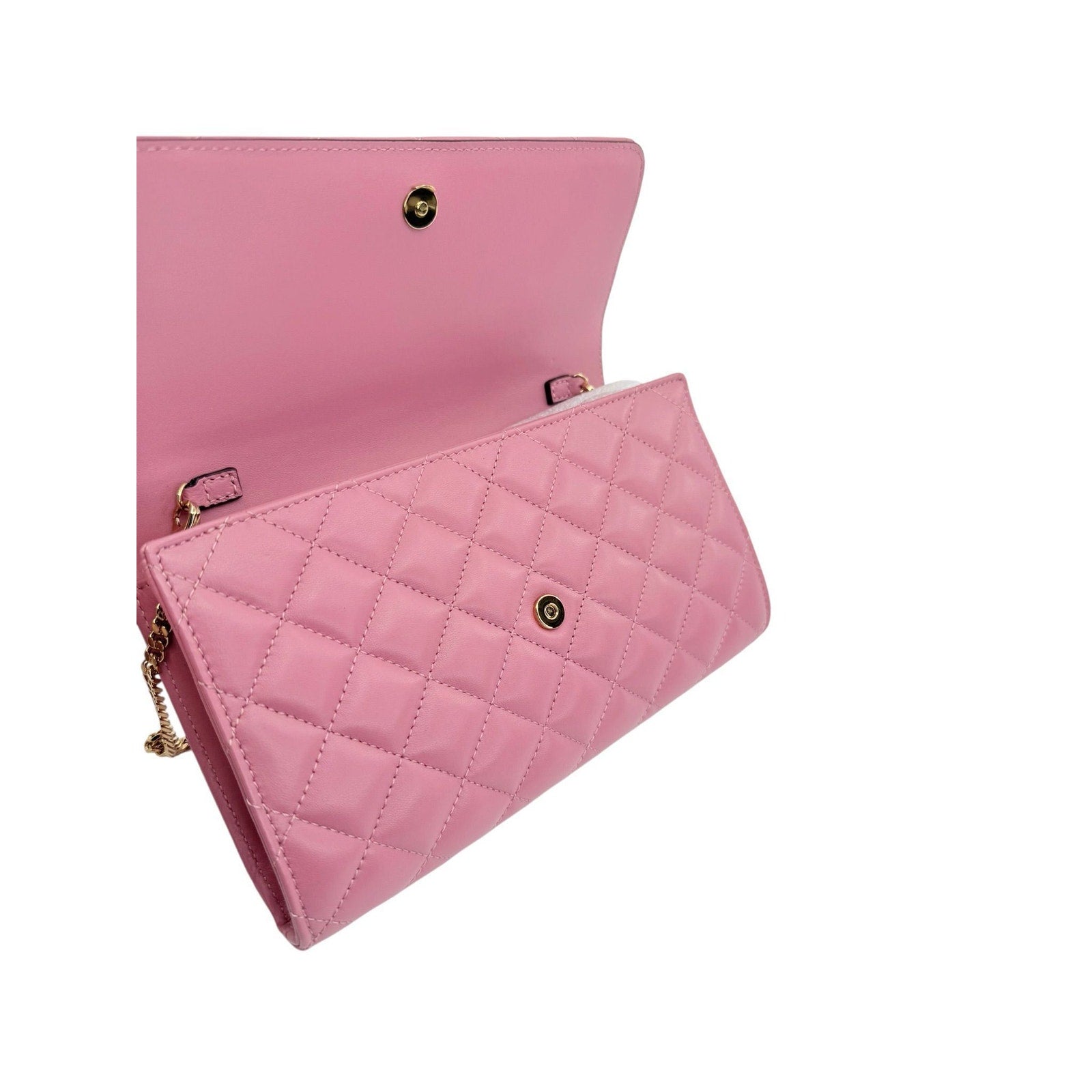 Versace Quilted Leather Medusa Wallet on Chain