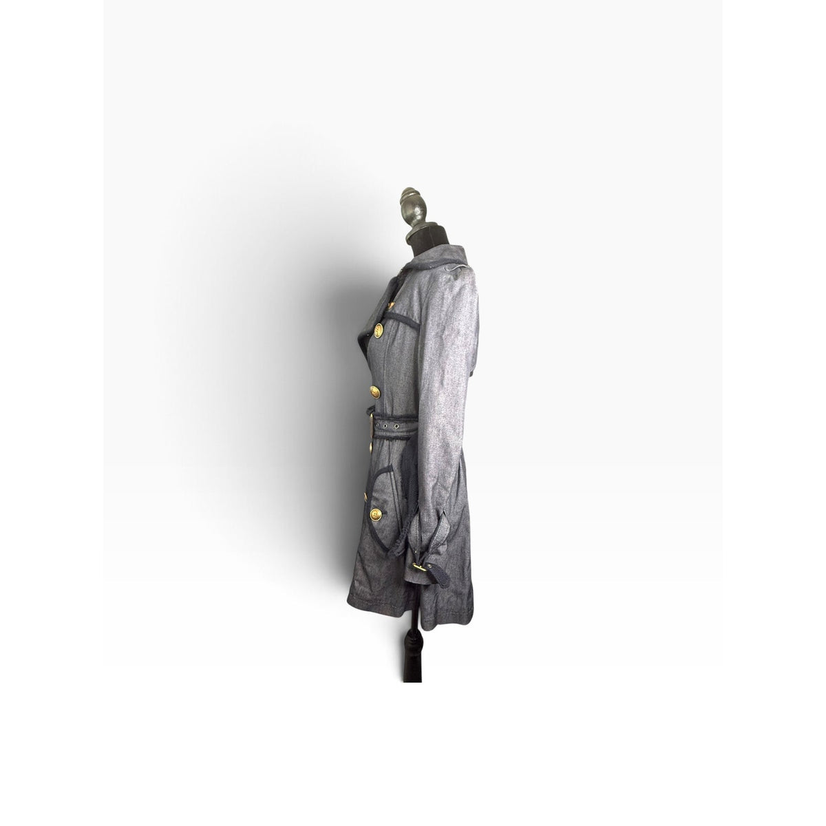 Burberry Blue Label Denim Trench Coat (38)