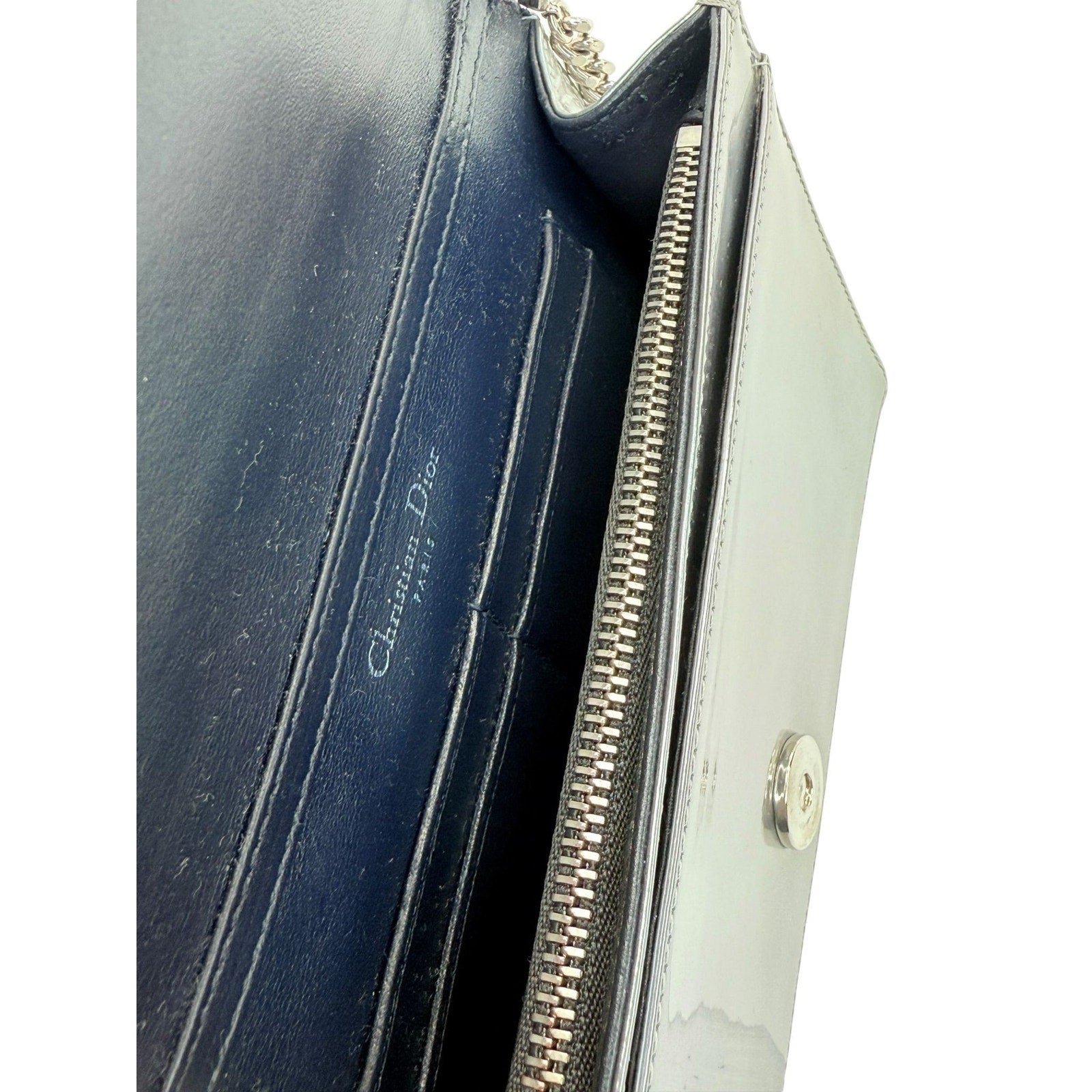 Dior Metallic Diorama Cannage Wallet on Chain