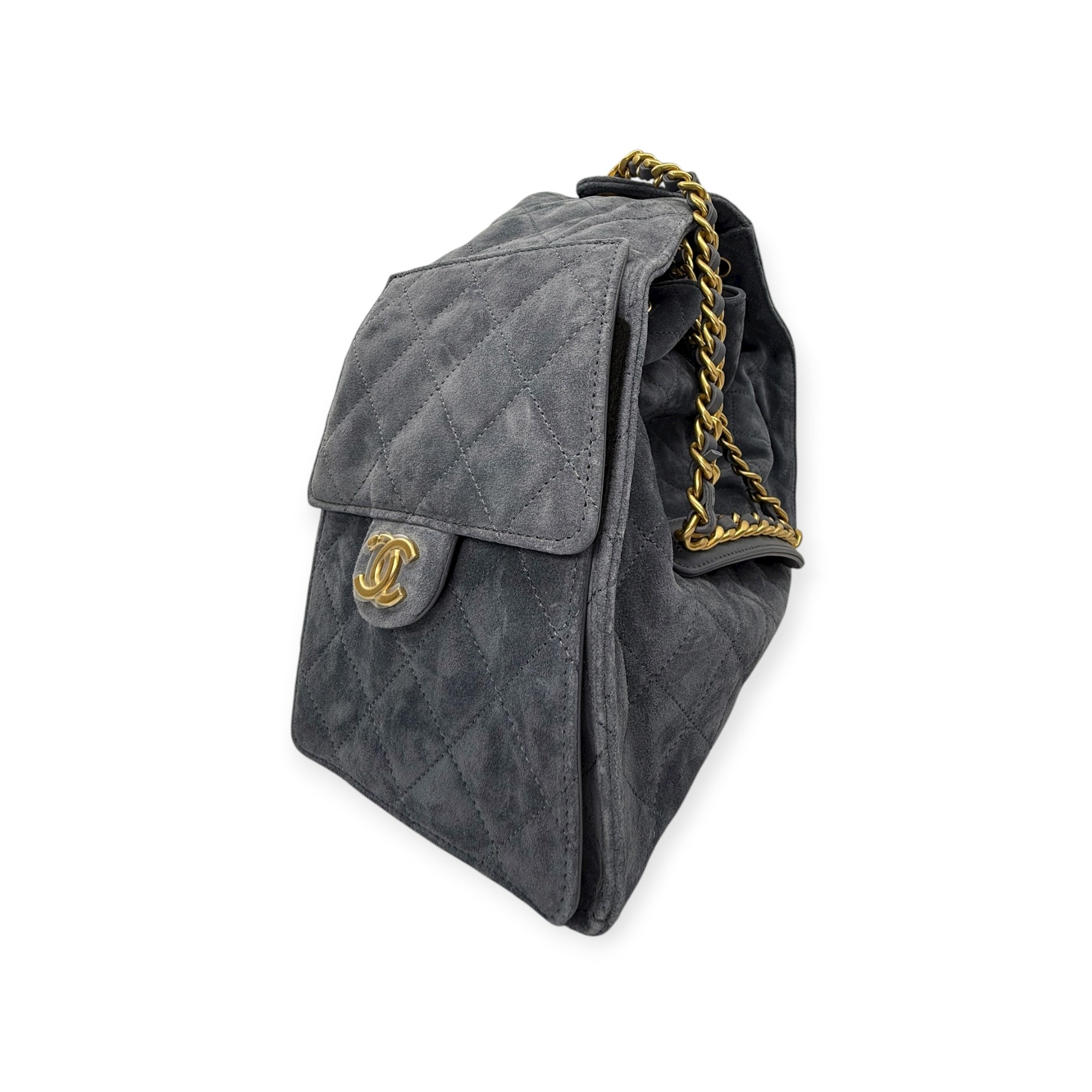 Chanel 25 Medium Suede W/Pouch