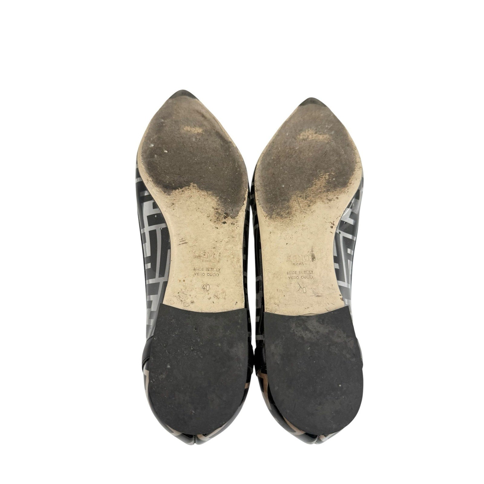 Fendi PVC Colibri FF Logo Ballerina Ballet Flat (40)