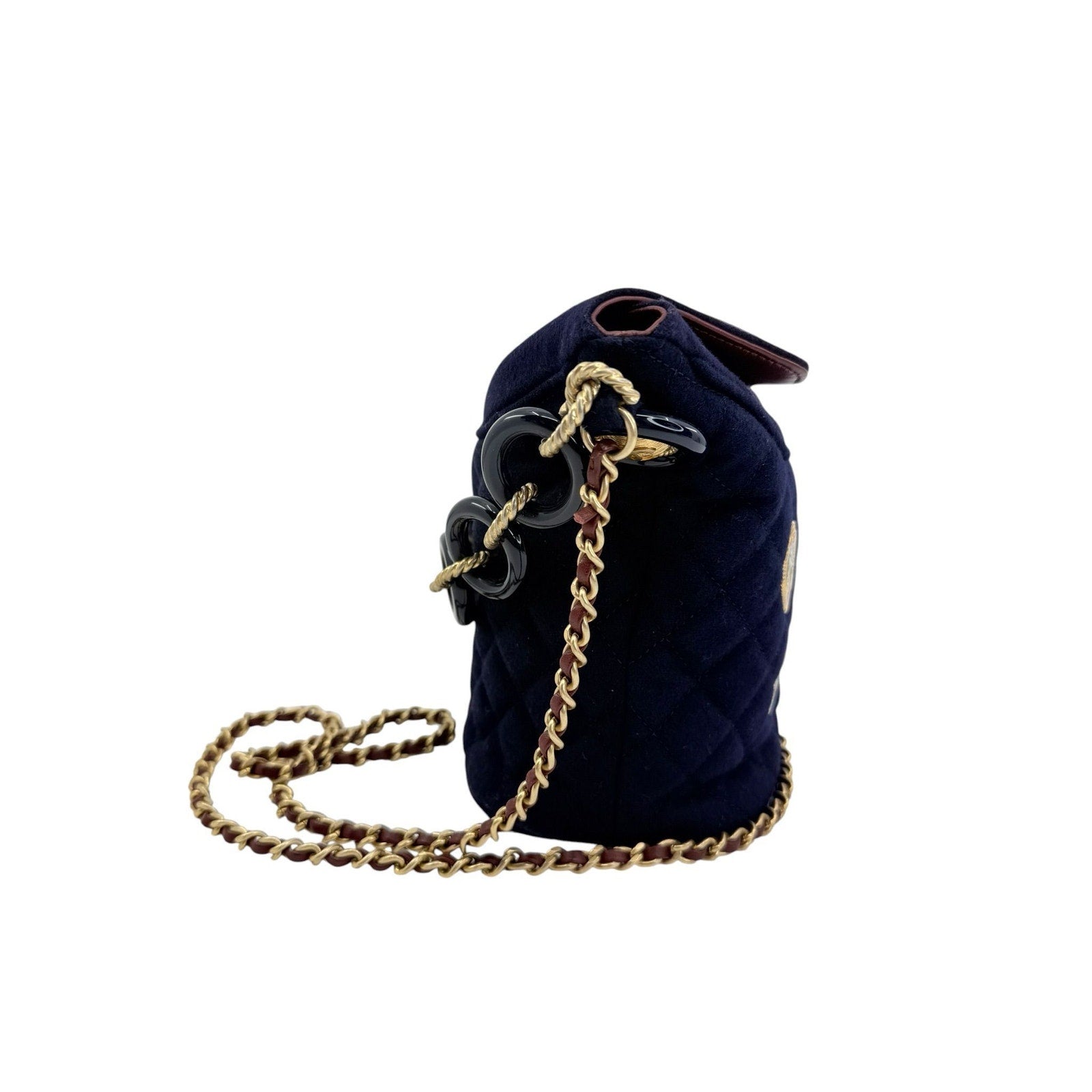 Chanel Quilted Wool Paris Hamburg Charms Bucket Bag