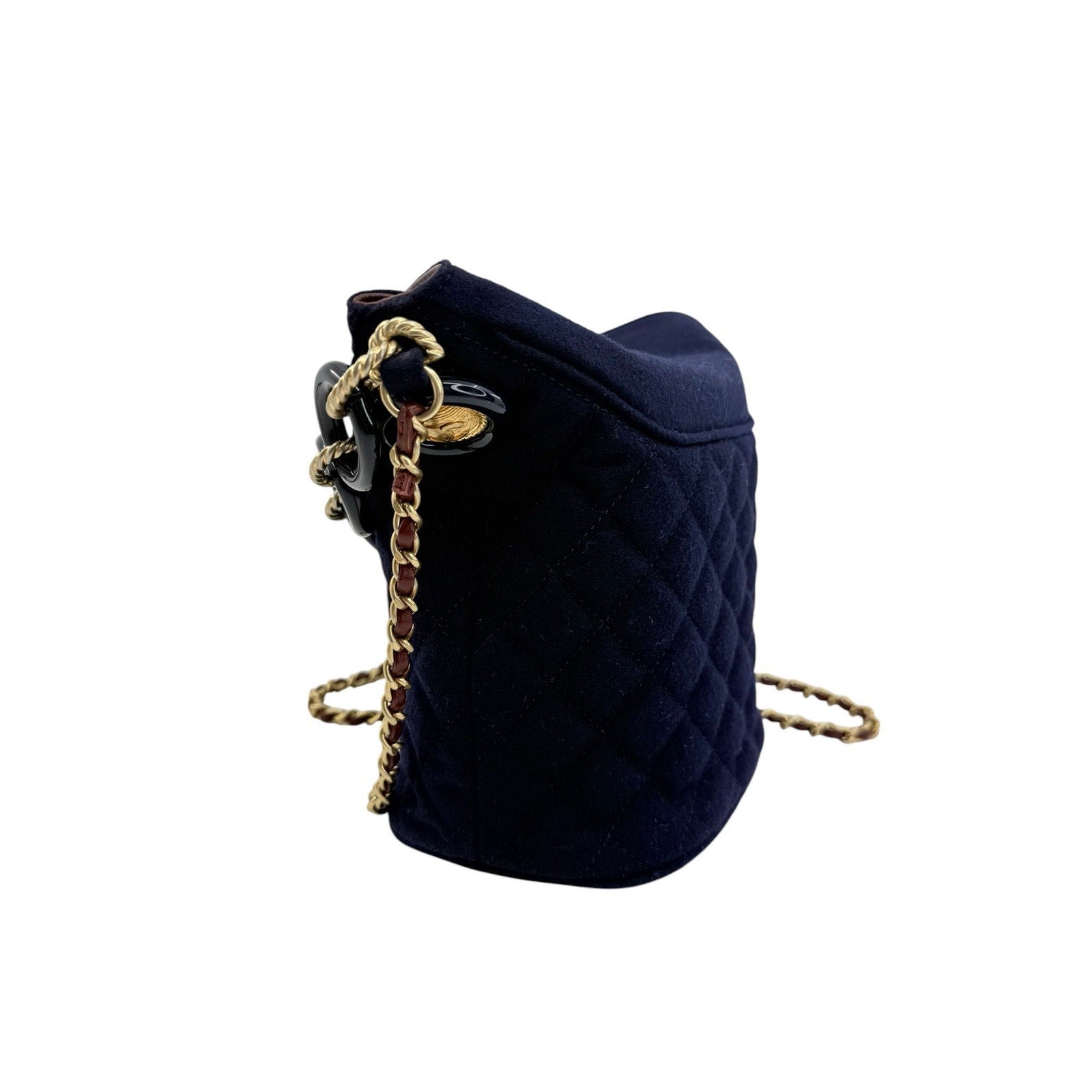 Chanel Quilted Wool Paris Hamburg Charms Bucket Bag