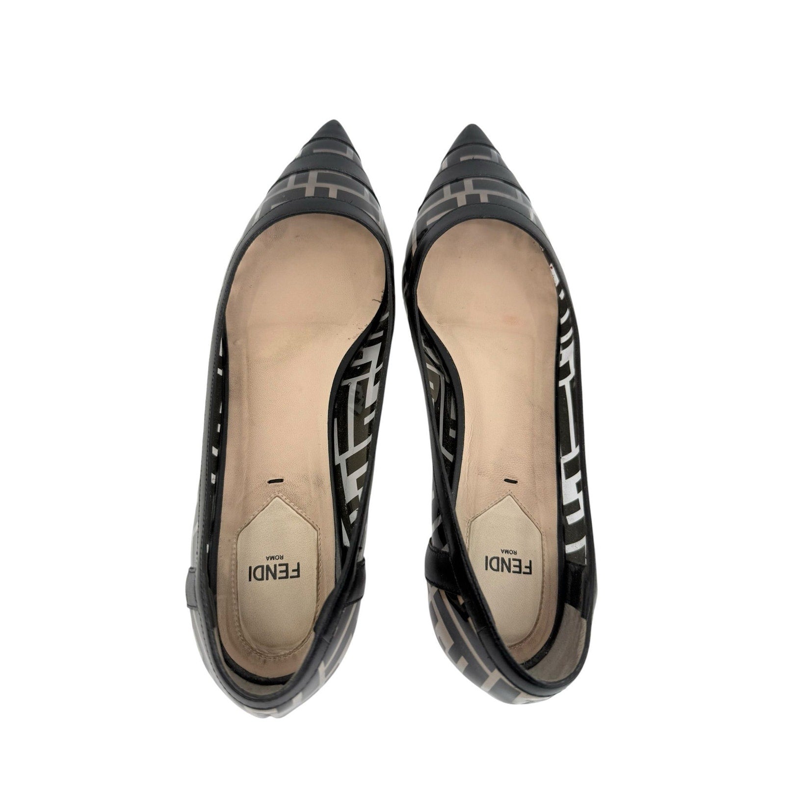 Fendi PVC Colibri FF Logo Ballerina Ballet Flat (40)