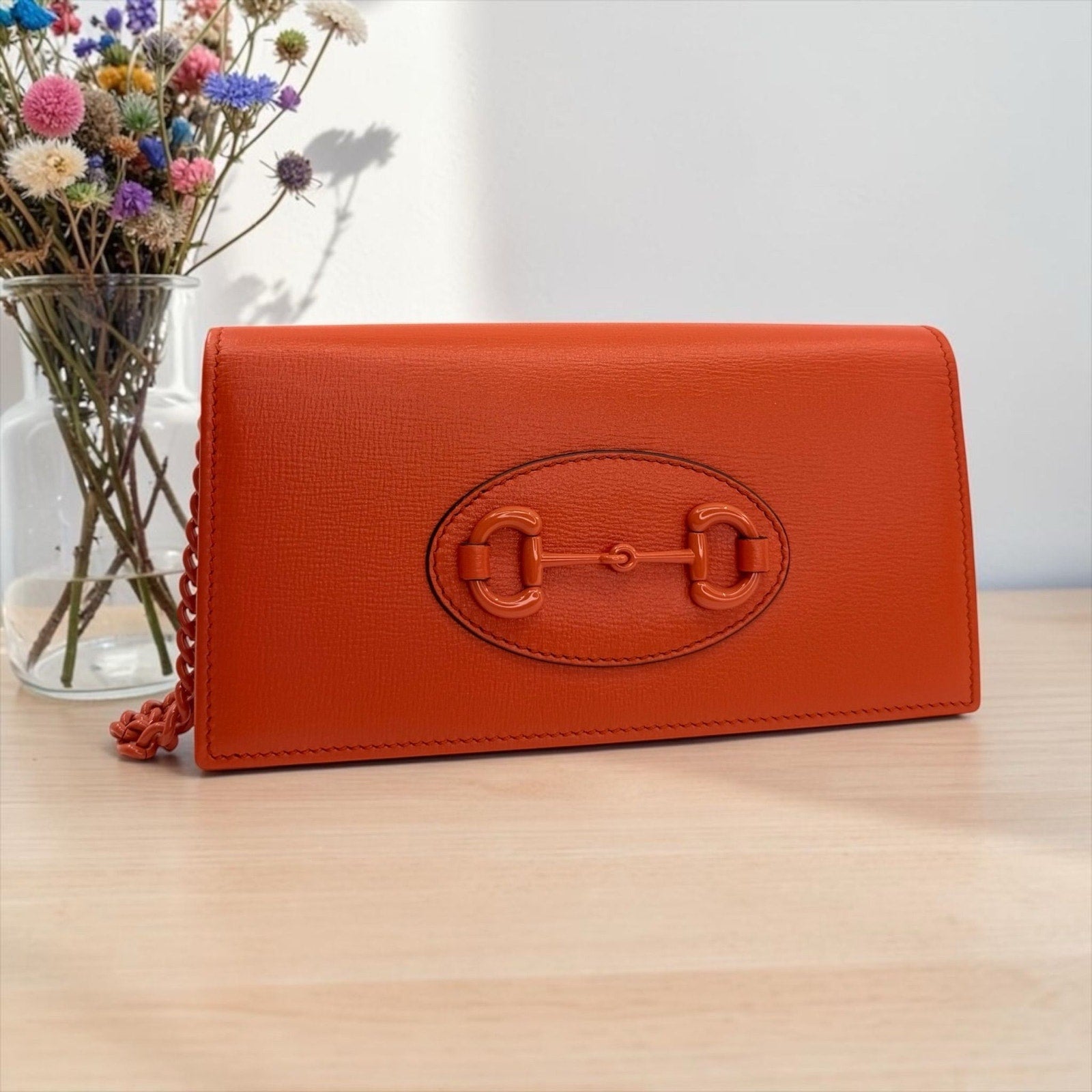Gucci 1955 Horsebit Leather Wallet on Chain