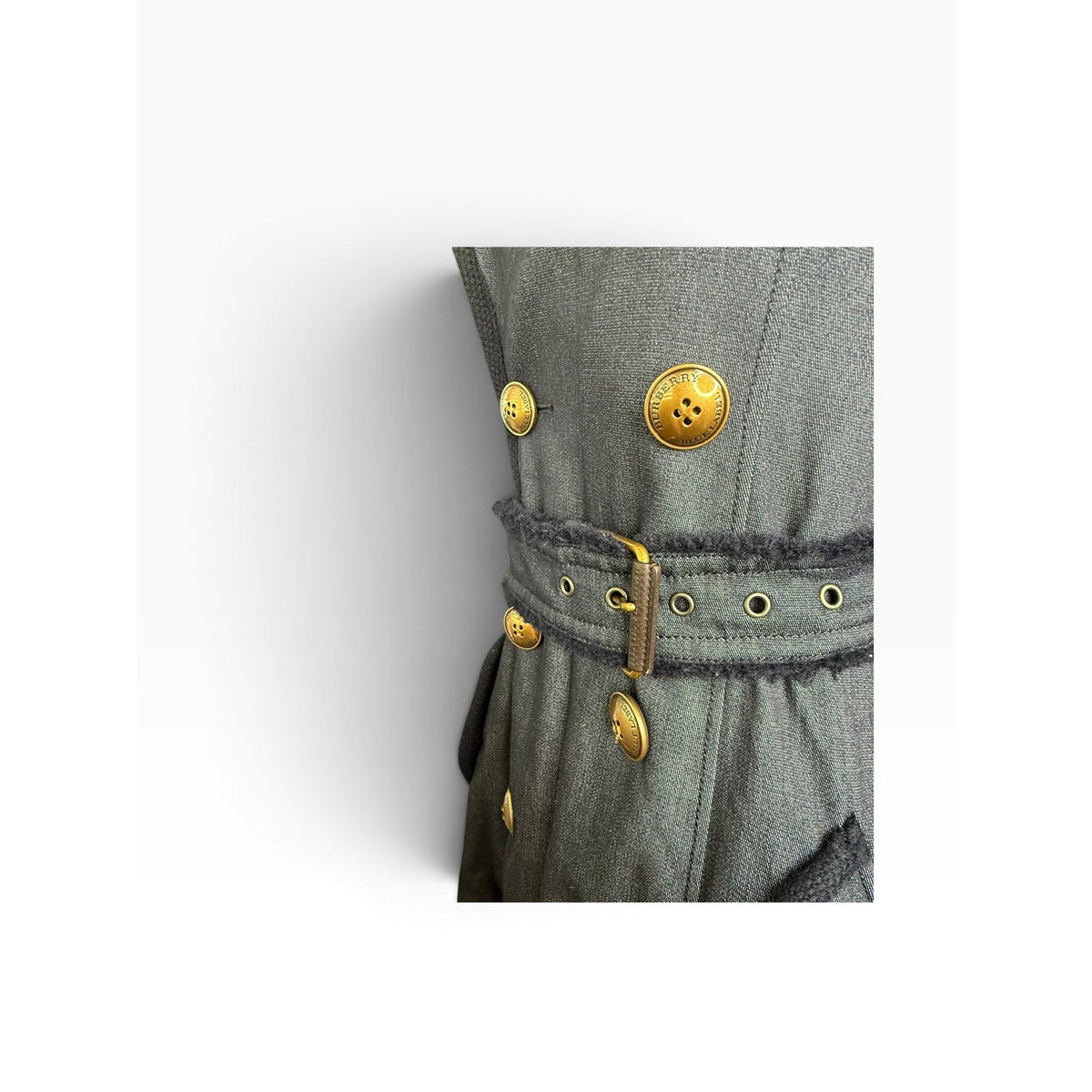 Burberry Blue Label Denim Trench Coat (38)