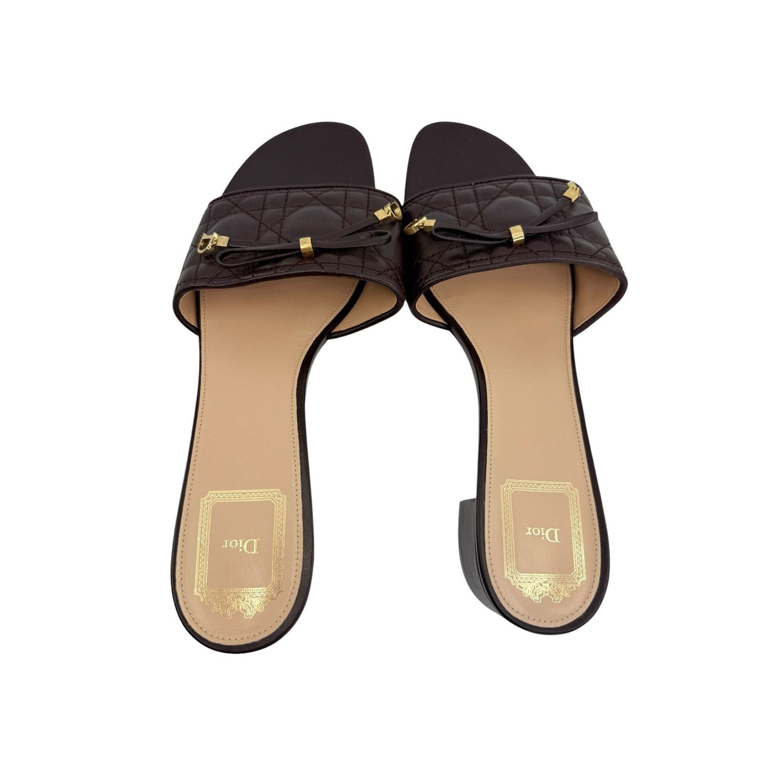 Dior Cannage Heeled Slides (40/10)