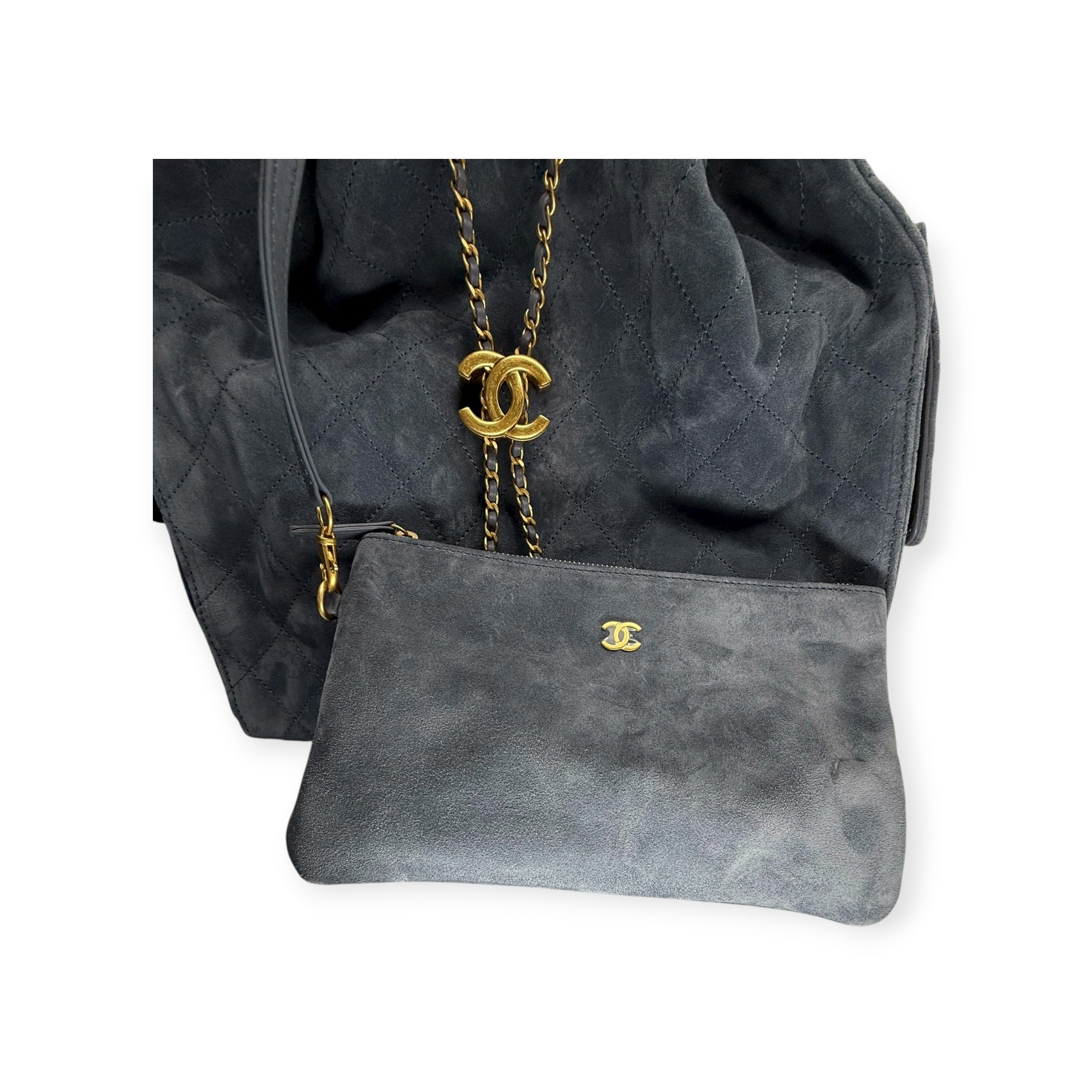 Chanel 25 Medium Suede W/Pouch