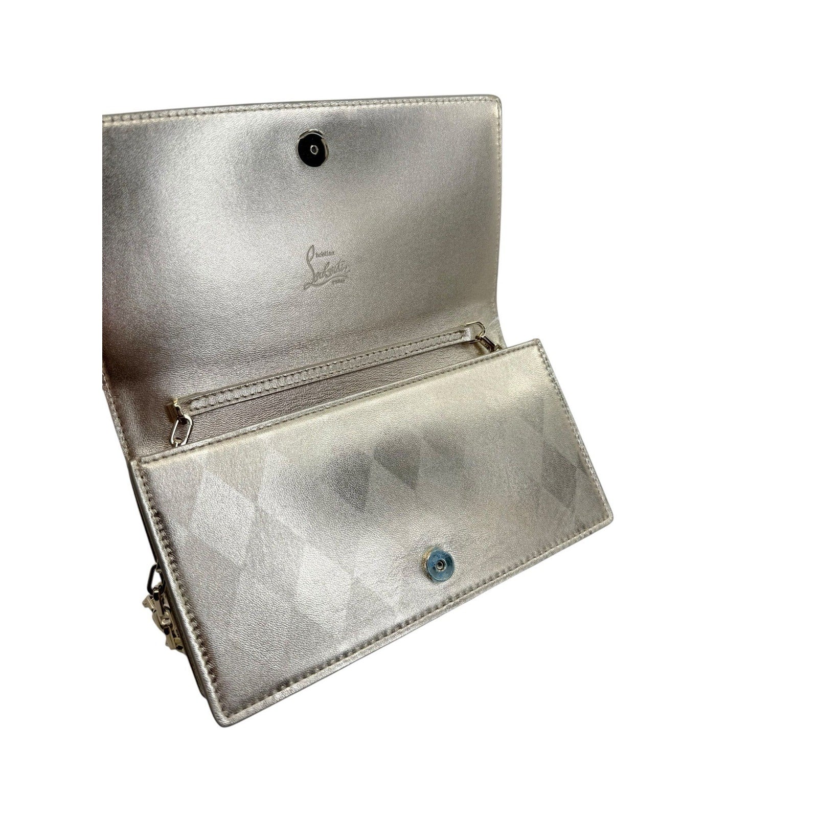Christian Louboutin Bettina Metallic Clutch w/Chain
