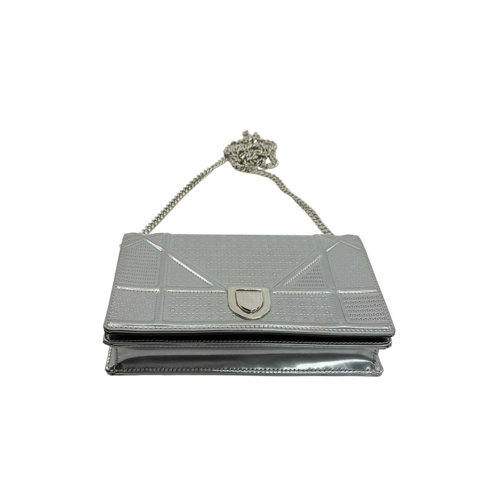 Dior Metallic Diorama Cannage Wallet on Chain