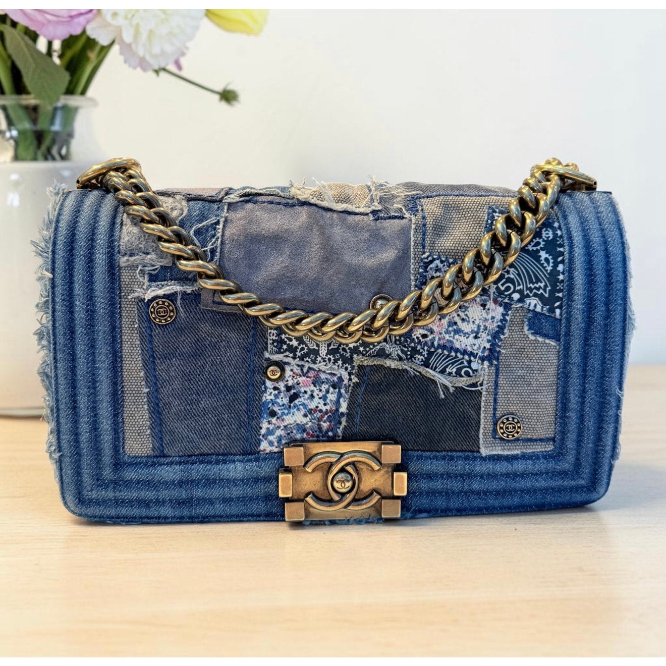 Chanel Denim Patch Boy Bag