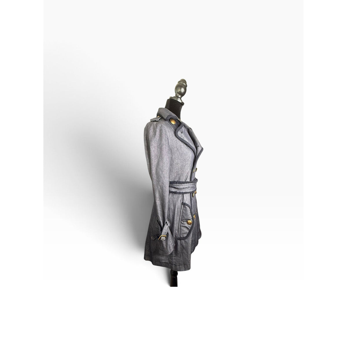 Burberry Blue Label Denim Trench Coat (38)