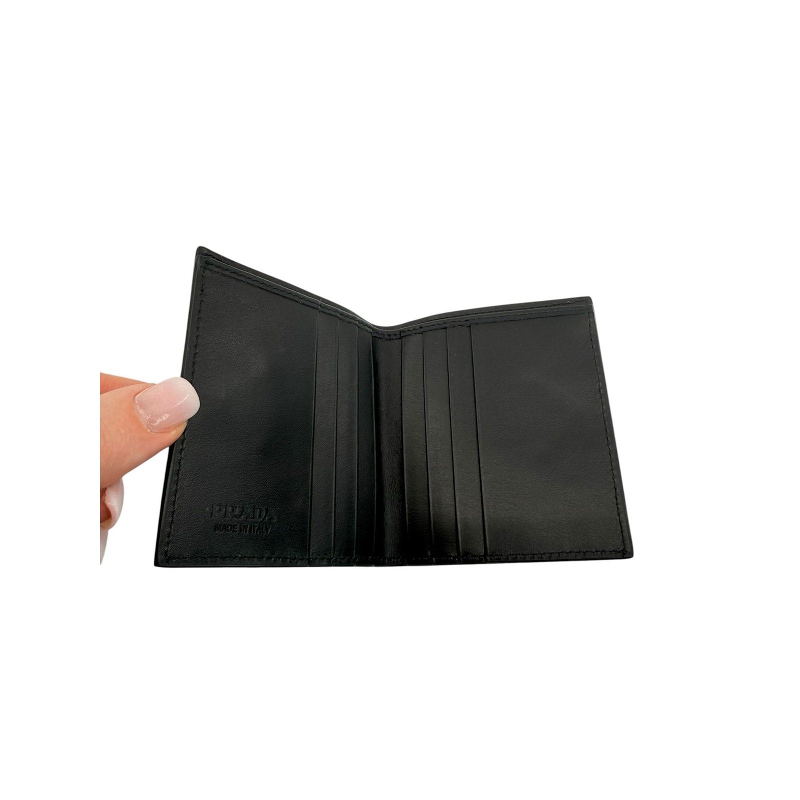 Prada Vitello Daino Triangolo Bifold Wallet