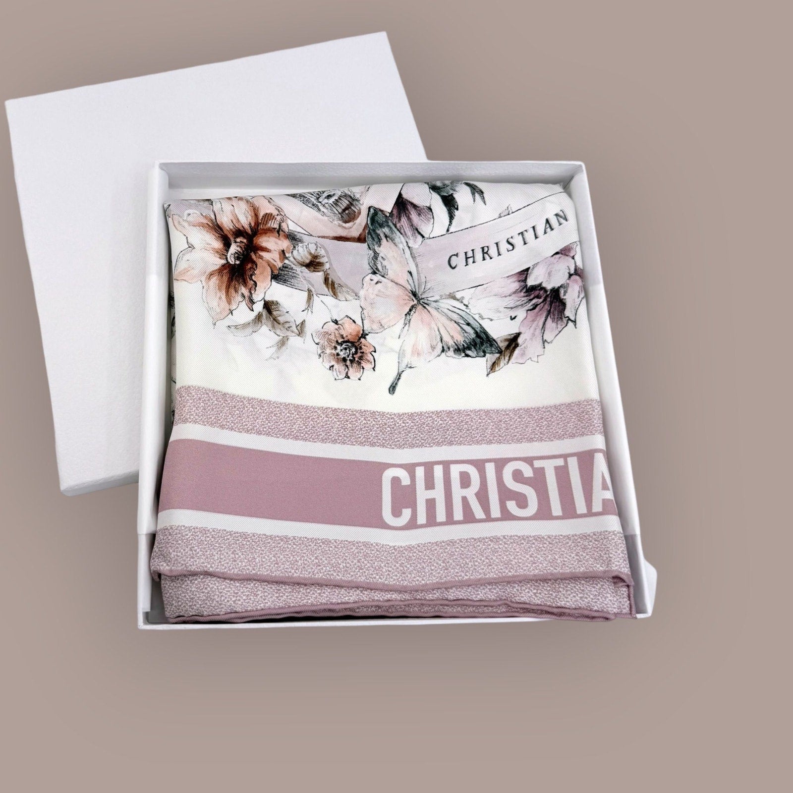 Dior Butterfly Rome Silk Scarf 90
