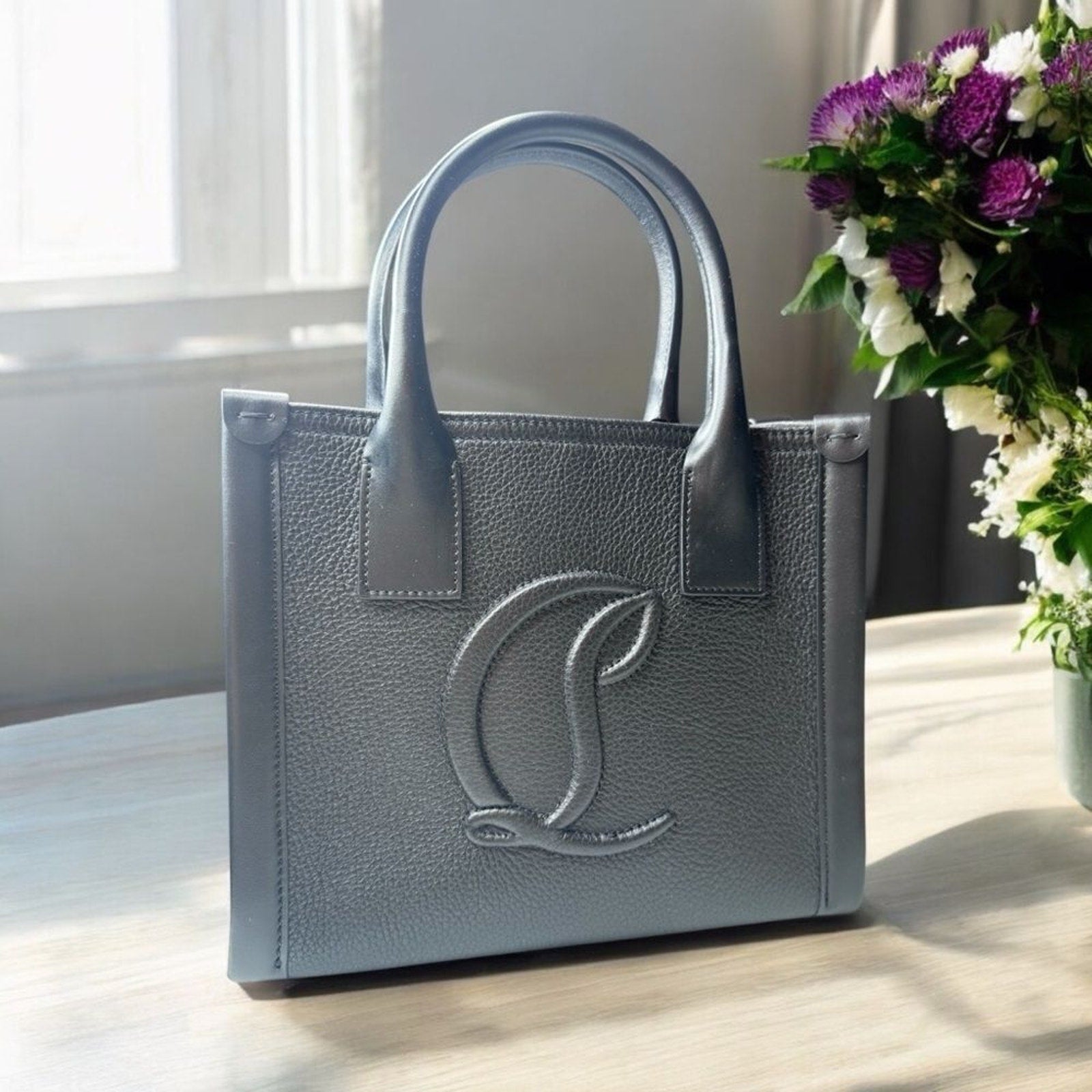NWT Christian Louboutin By My Side Mini Leather Logo Tote