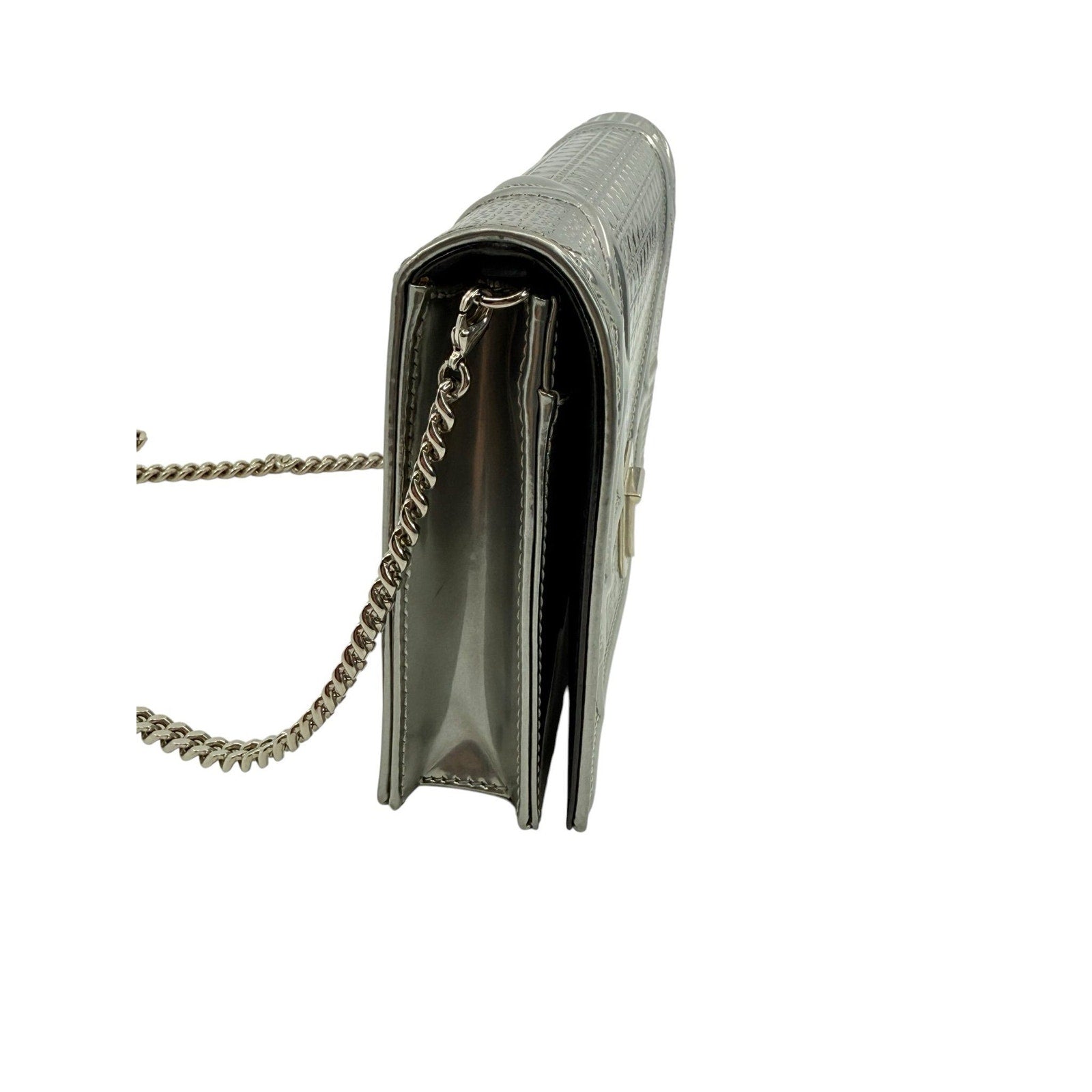 Dior Metallic Diorama Cannage Wallet on Chain
