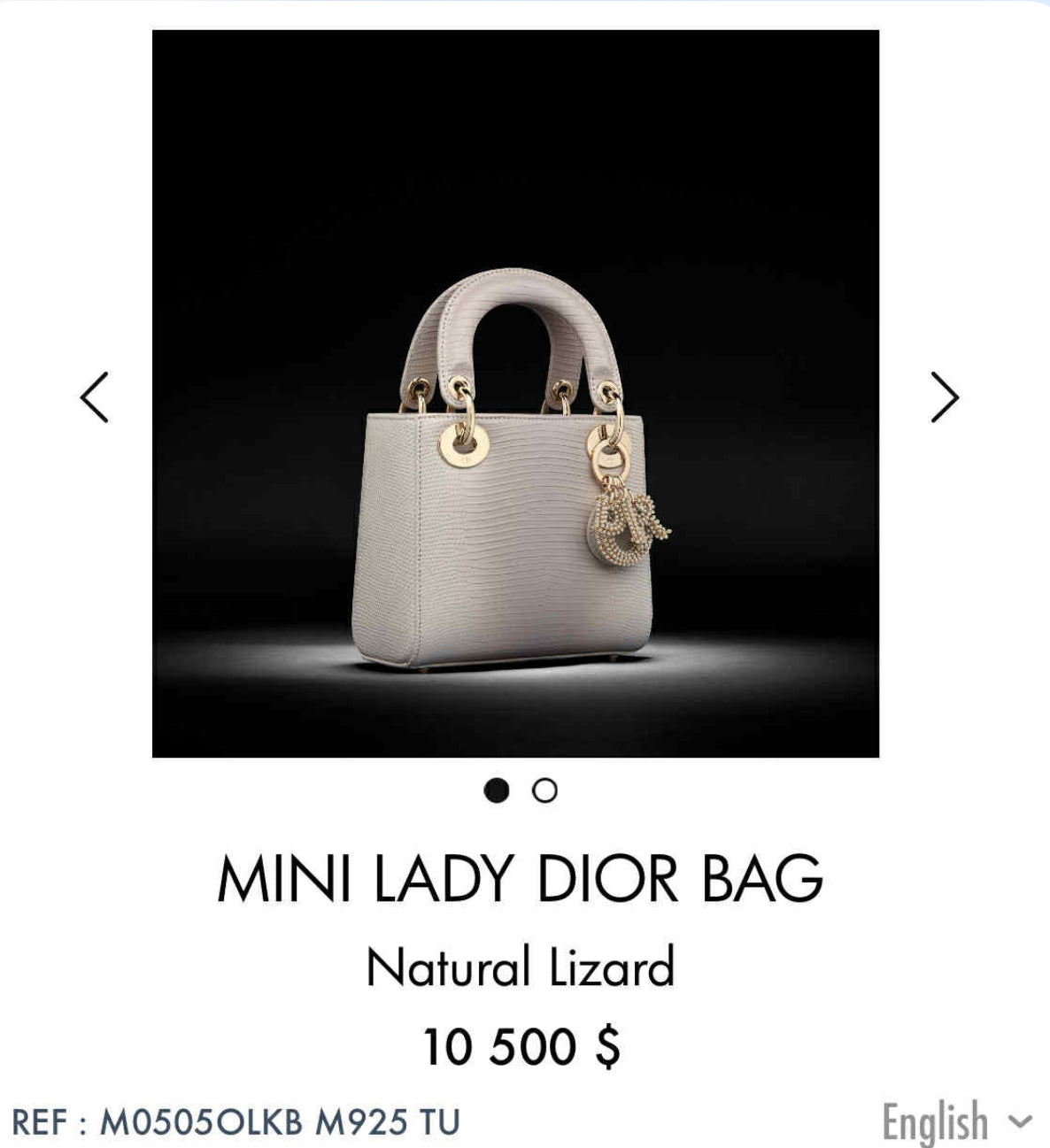 Dior Mini Genuine Lizard Lady Dior