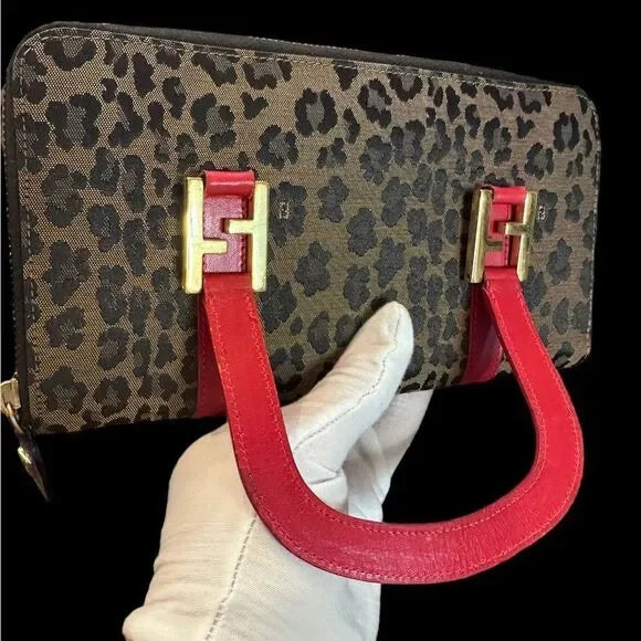 Fendi Leopard Travel Handle Bag