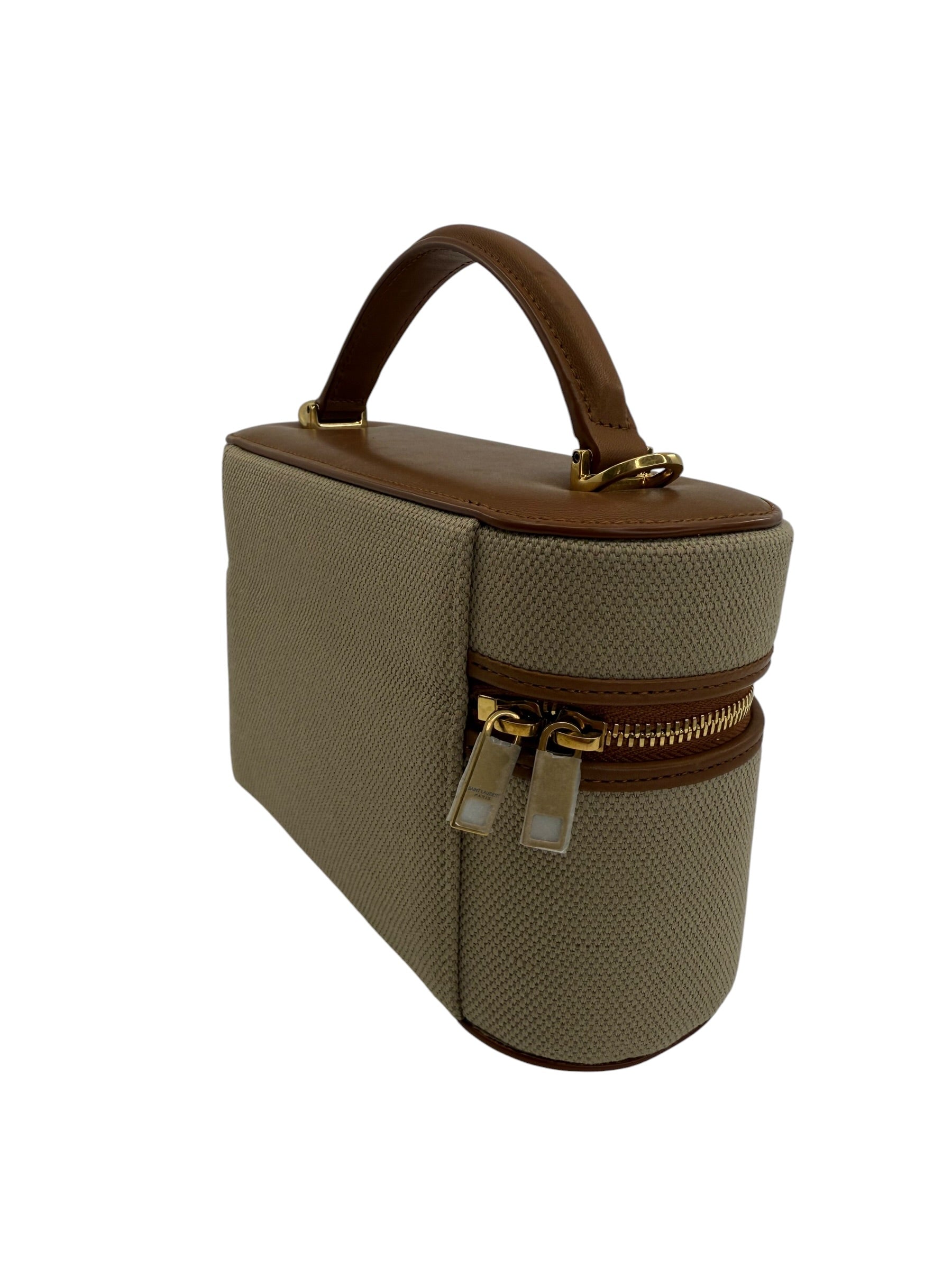 Saint Laurent Gaby Canvas & Leather Vanity Bag