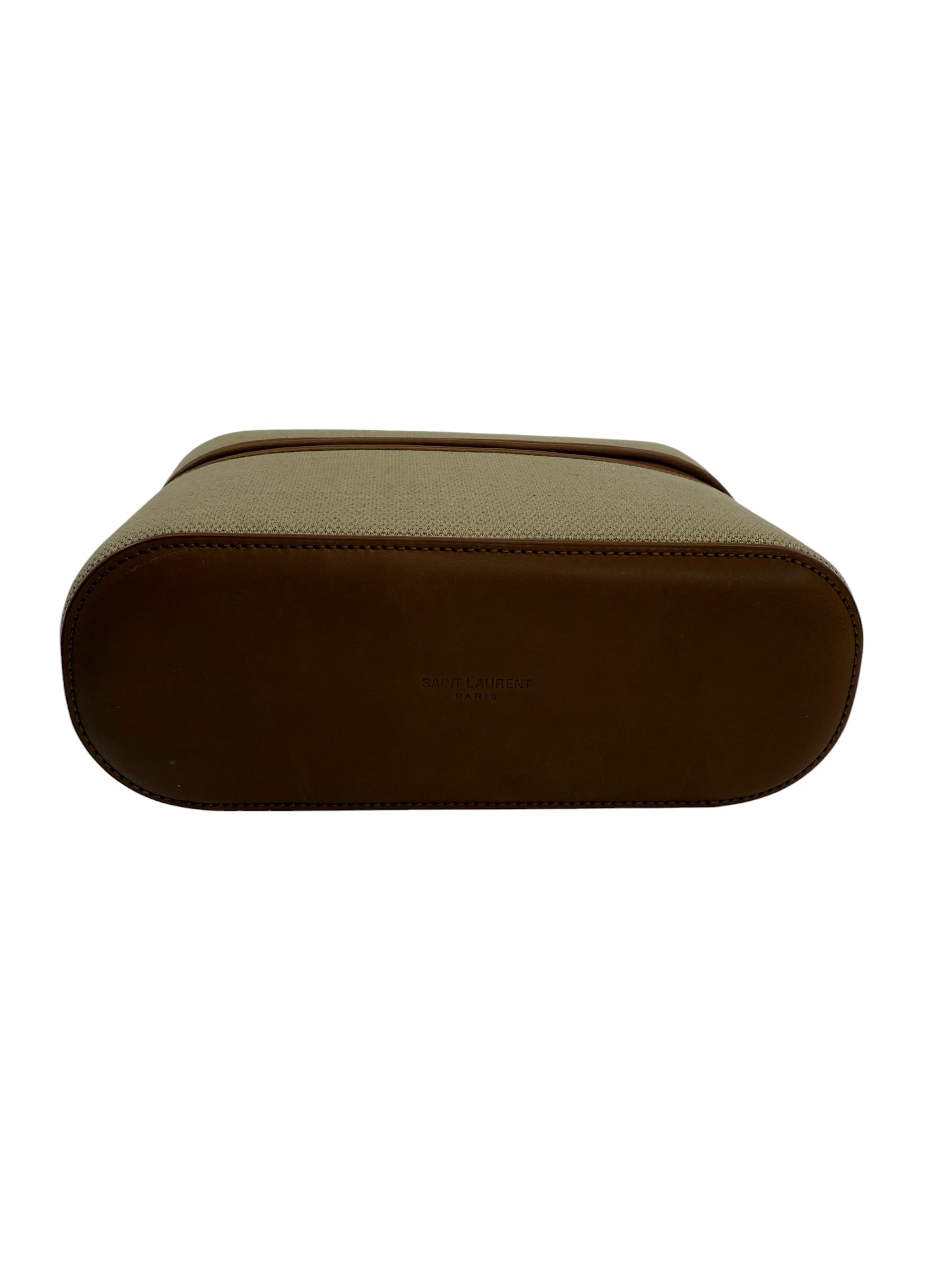 Saint Laurent Gaby Canvas & Leather Vanity Bag