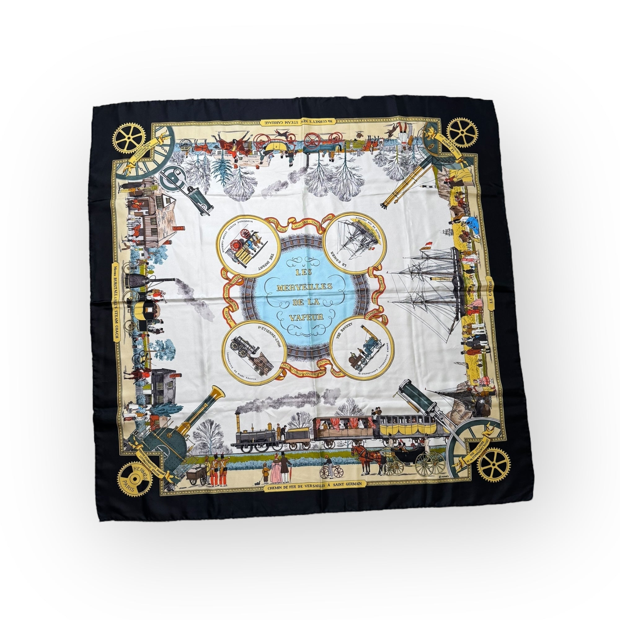 Hermes Les Merveilles De La Vapeur Scarf By Philippe Ledoux 90cm Limited Edition