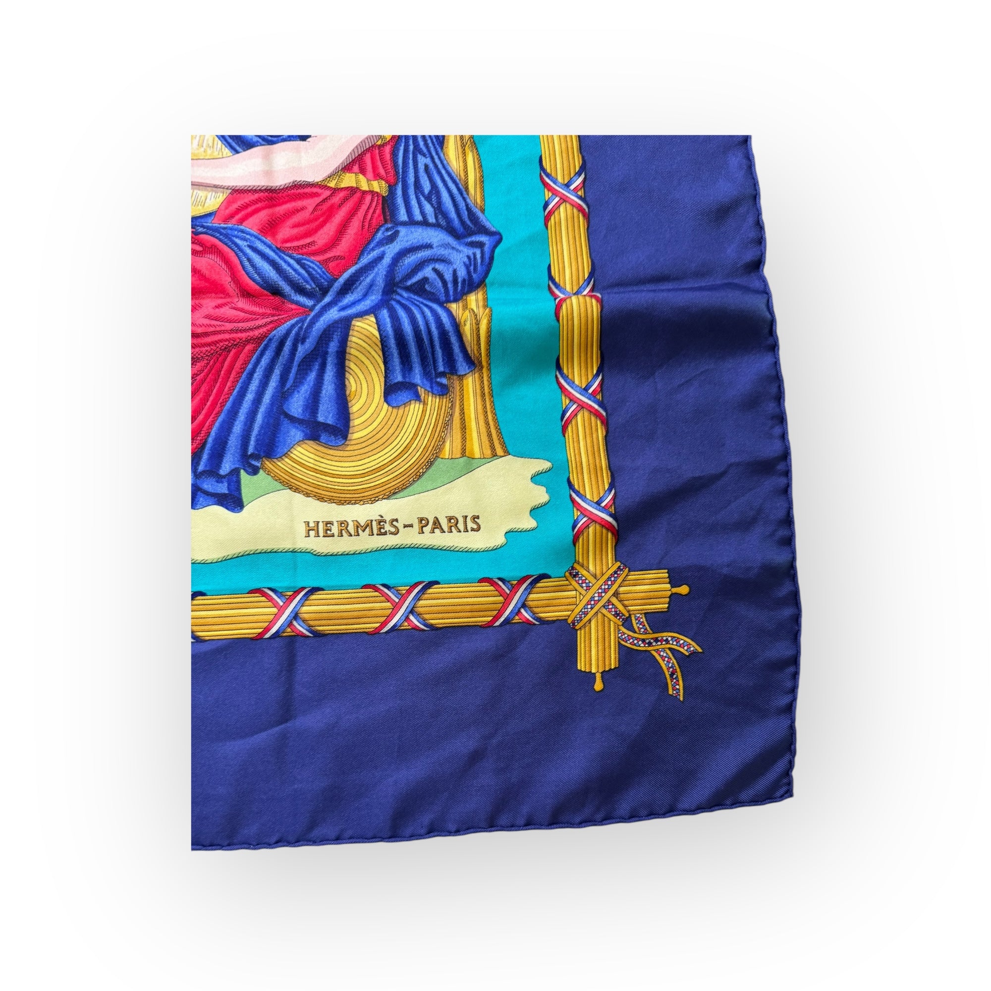 Hermes Liberte Egalite Fratenite Replique Francaise 1789 Silk Scarf