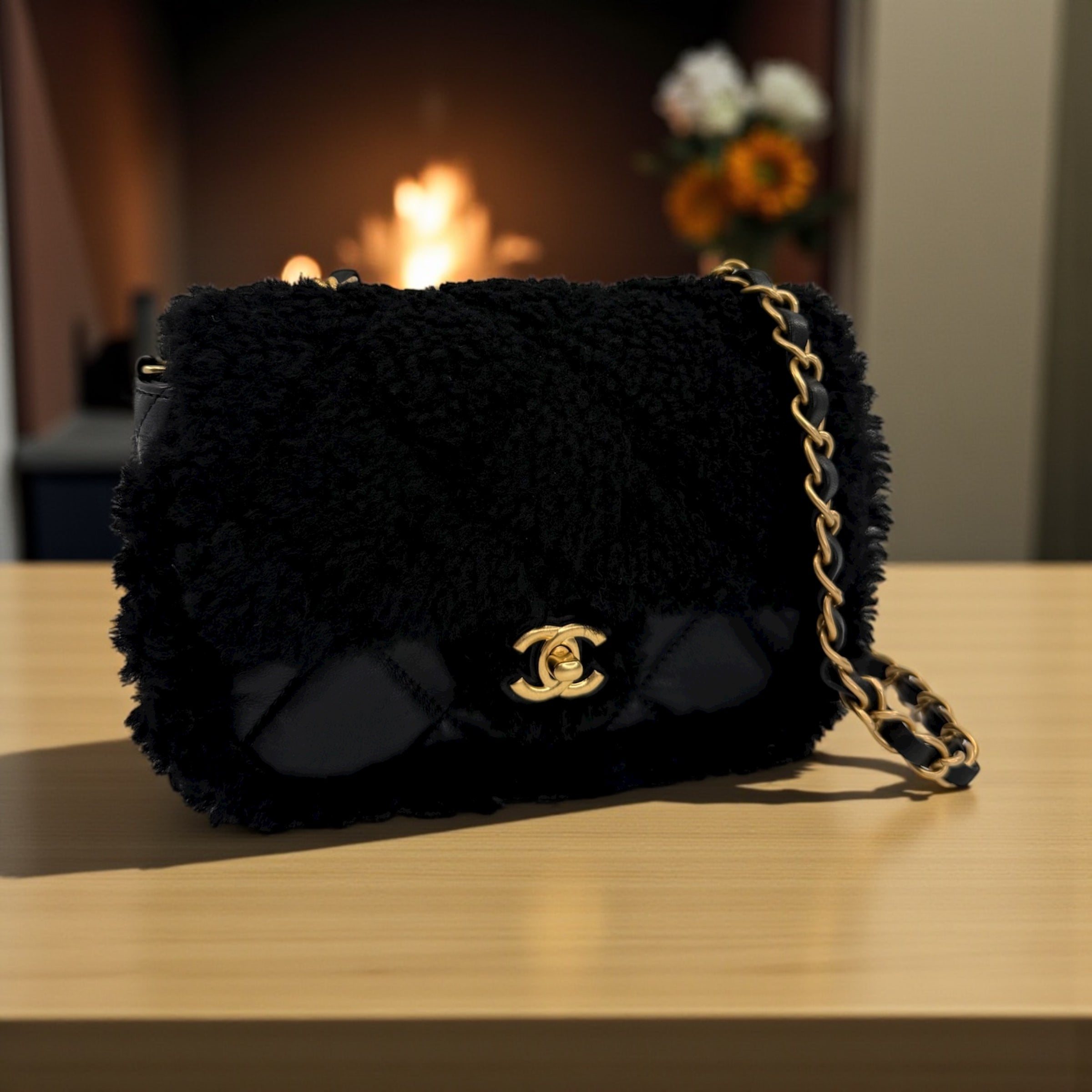 Chanel Mini Shearling Flap Bag | The Little Purse