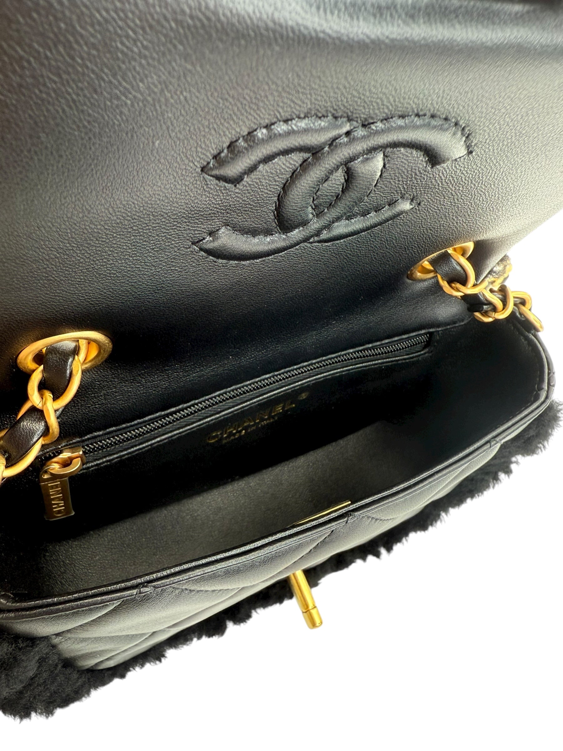 Chanel Mini Shearling Flap Bag
