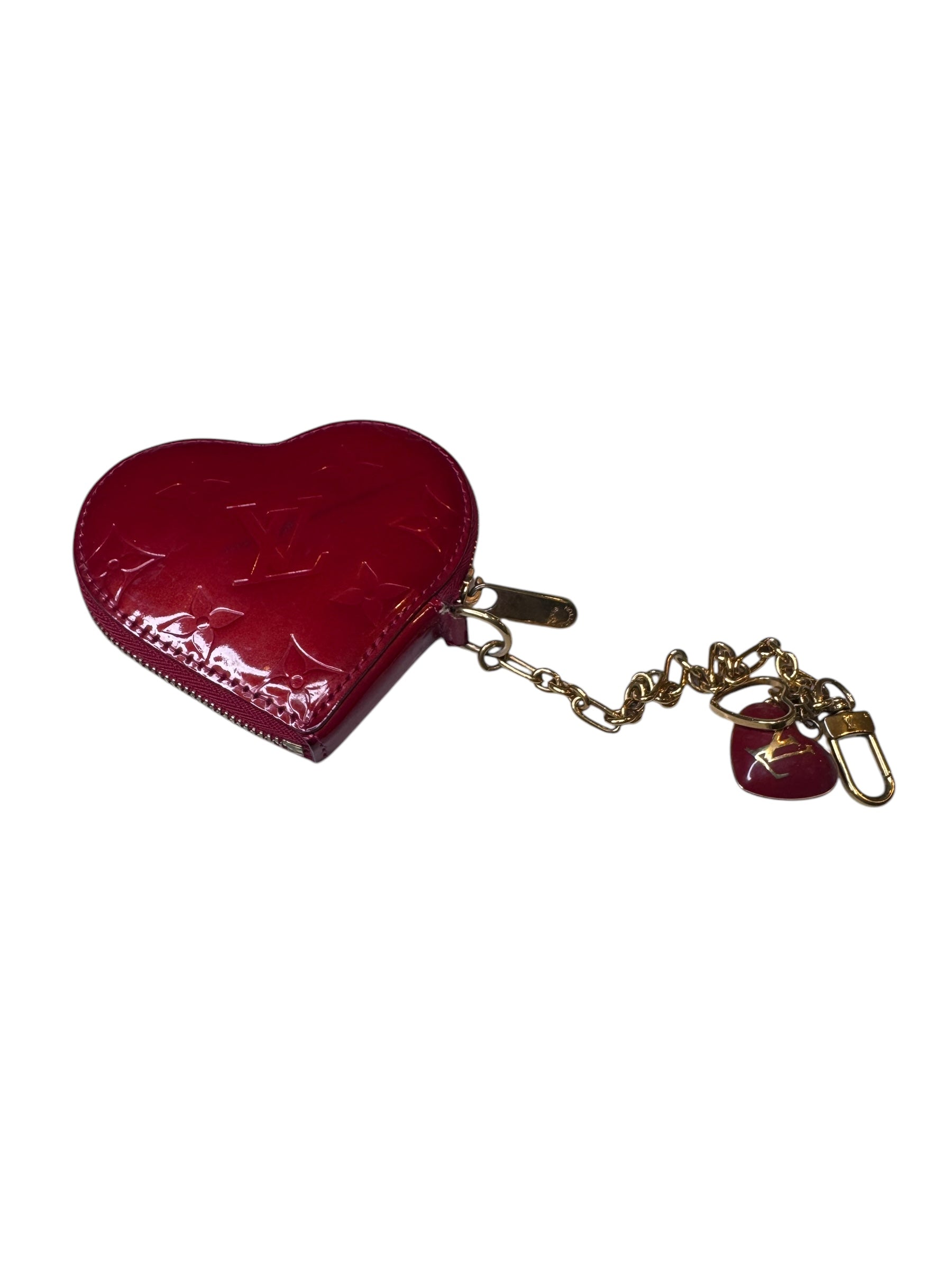 Louis Vuitton Vernis Heart Coin Purse Charm